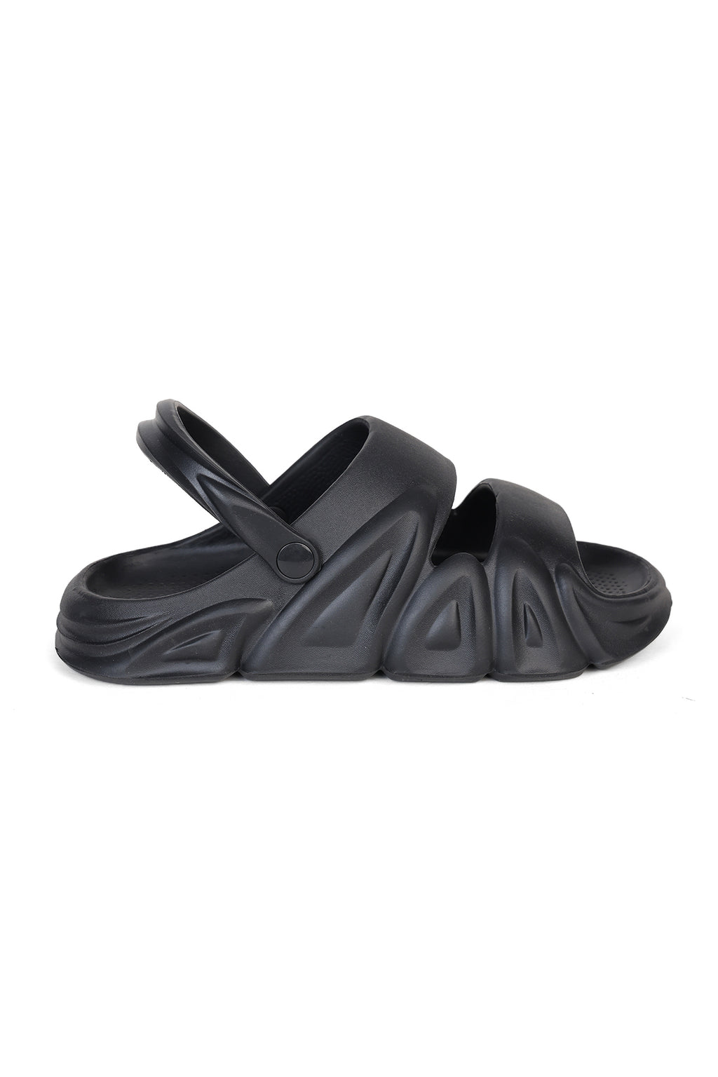 Black Textured Pool Slides for Men - Image 2