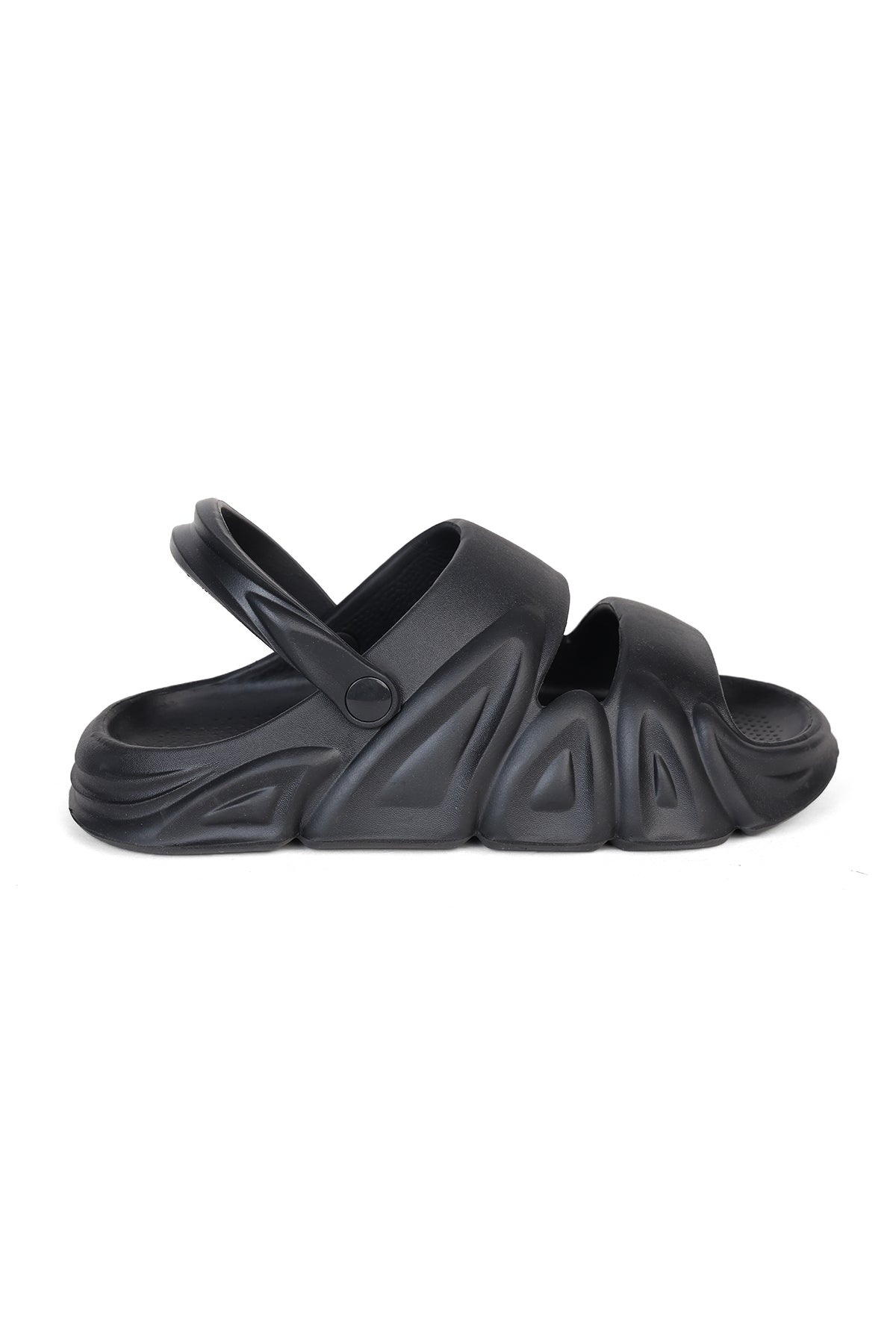 Black Textured Pool Slides for Men - Image 2