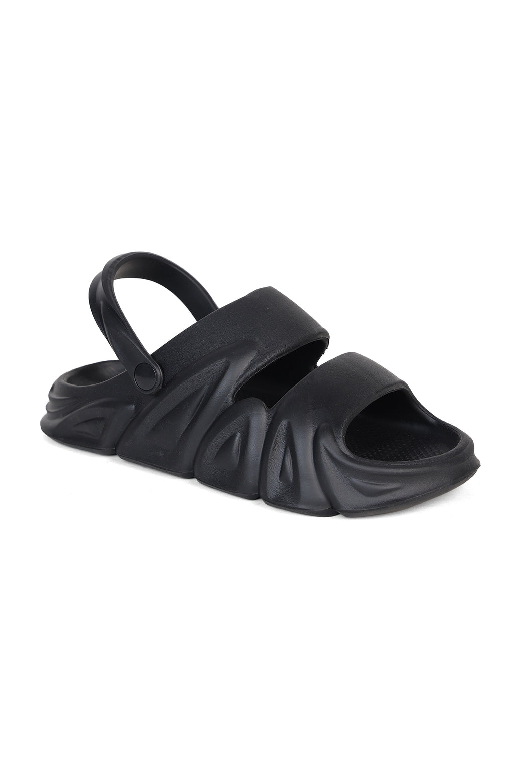 Black Textured Pool Slides for Men - Image 3