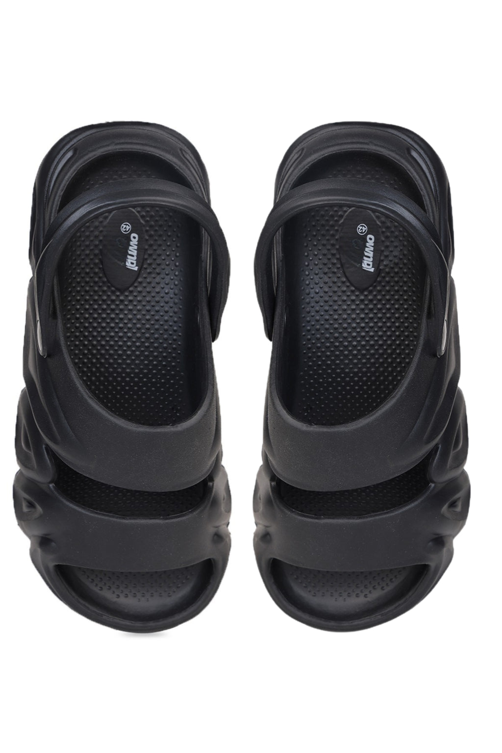 Black Textured Pool Slides for Men - Image 5