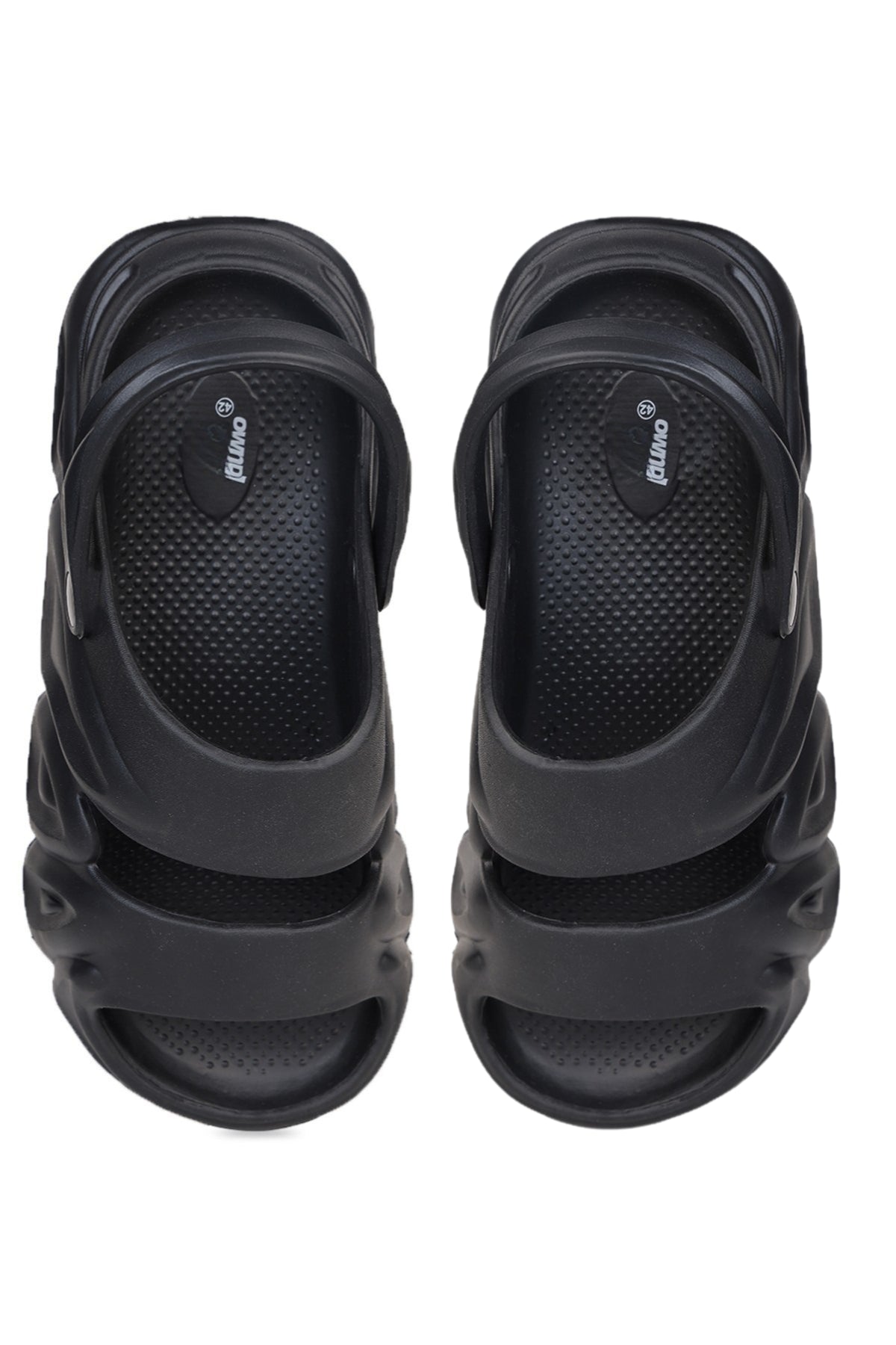 Black Textured Pool Slides for Men - Image 5