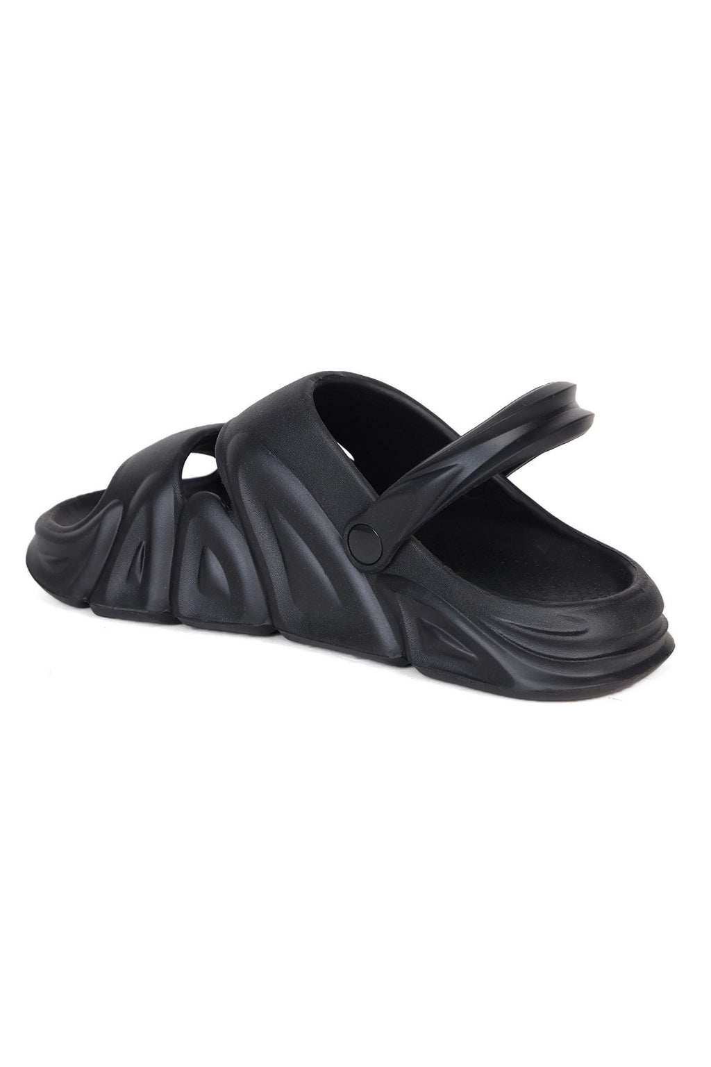 Black Textured Pool Slides for Men - Image 6