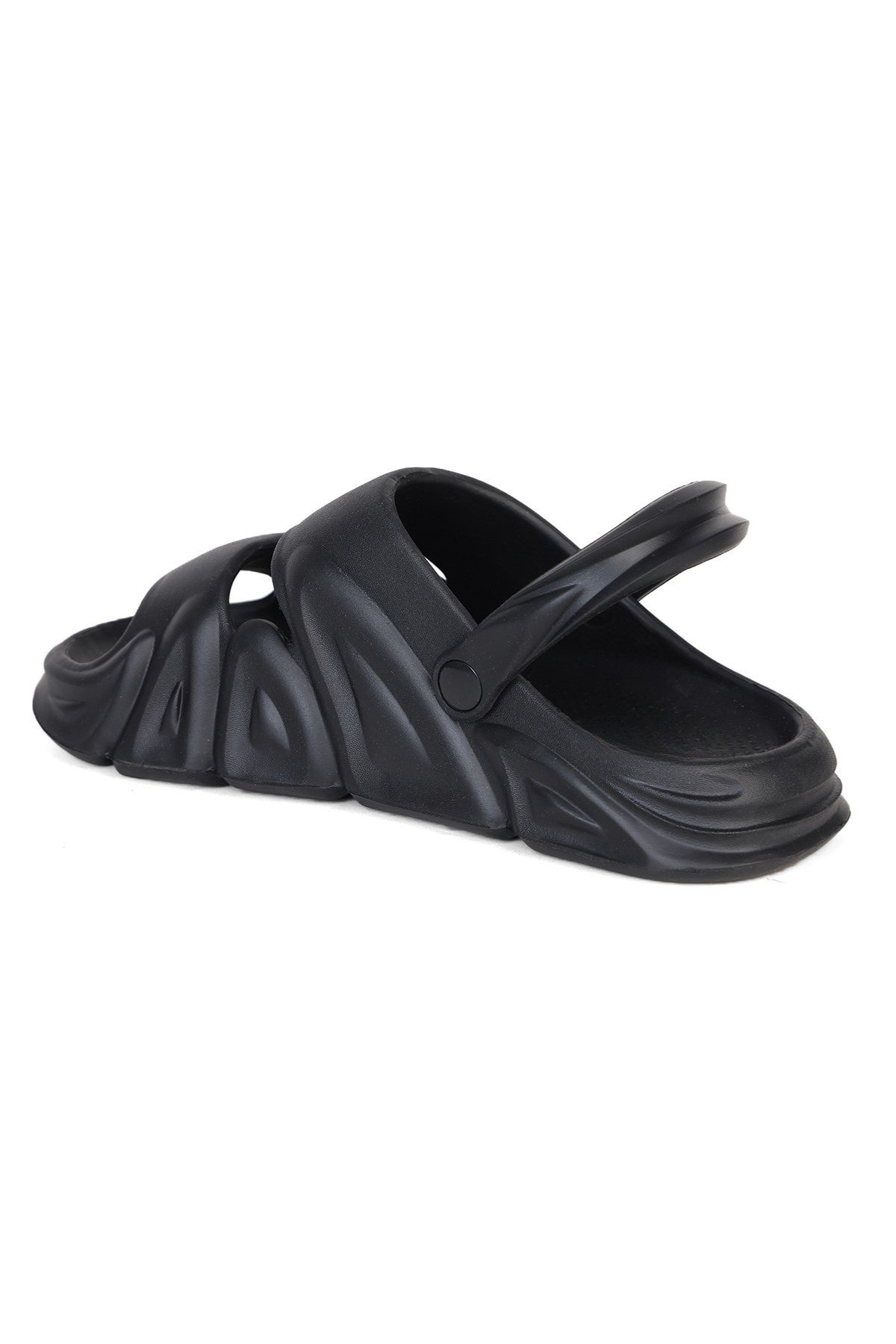 Black Textured Pool Slides for Men - Image 6