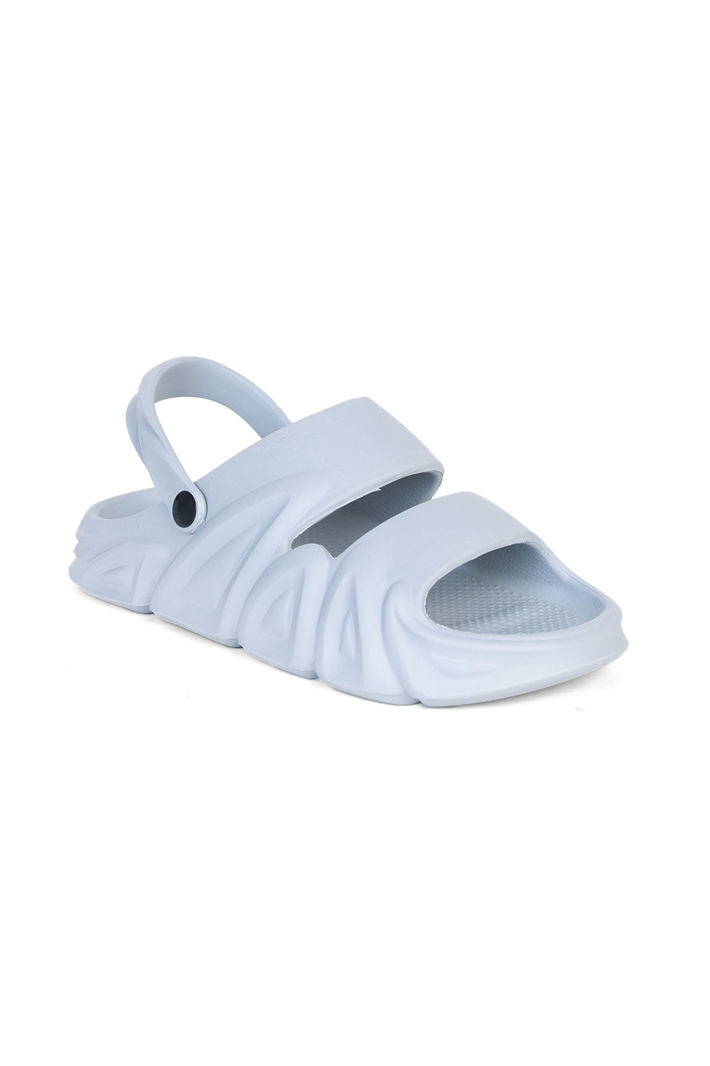 Light Grey Textured Pool Slides for Men - Image 3