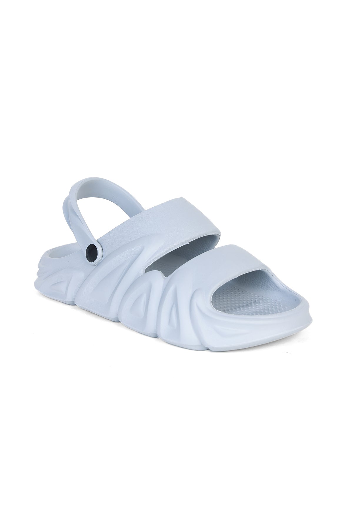 Light Grey Textured Pool Slides for Men - Image 3