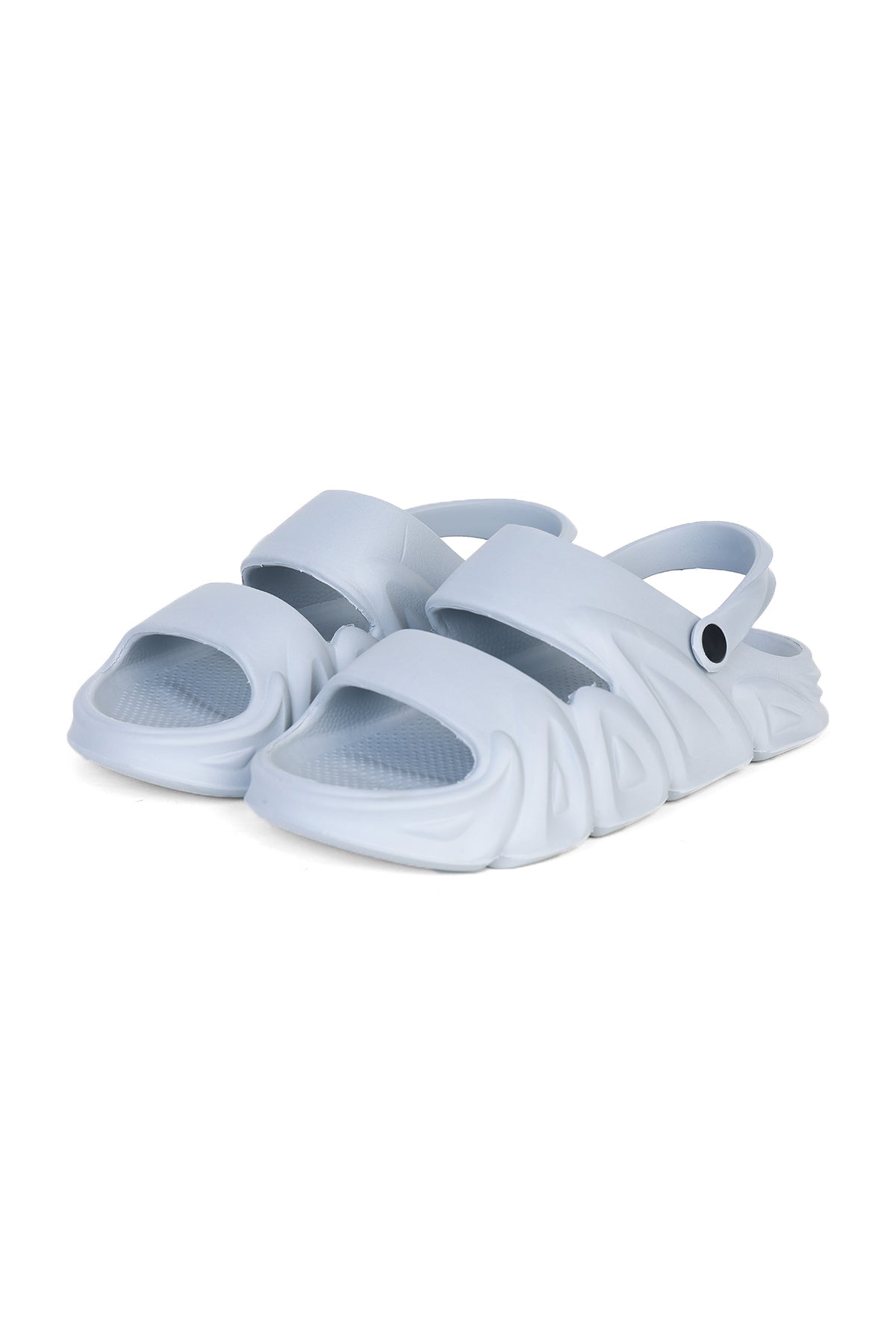 Light Grey Textured Pool Slides for Men - Image 4