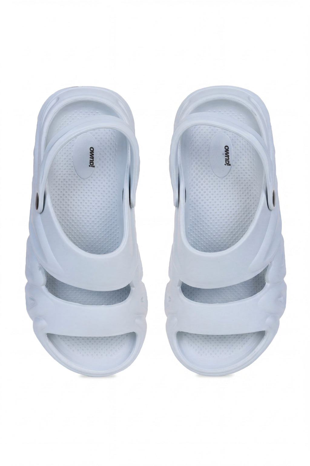 Light Grey Textured Pool Slides for Men - Image 5