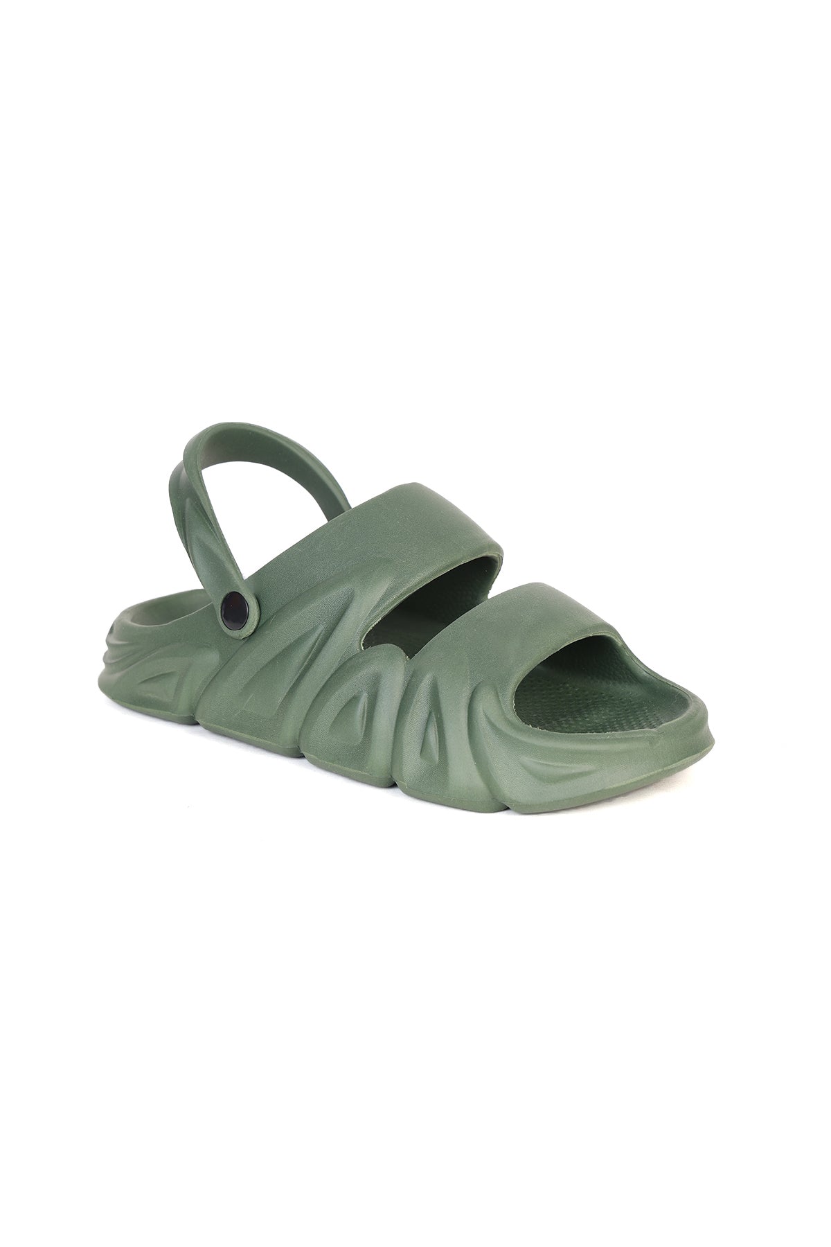 Olive Textured Pool Slides for Men - Image 3