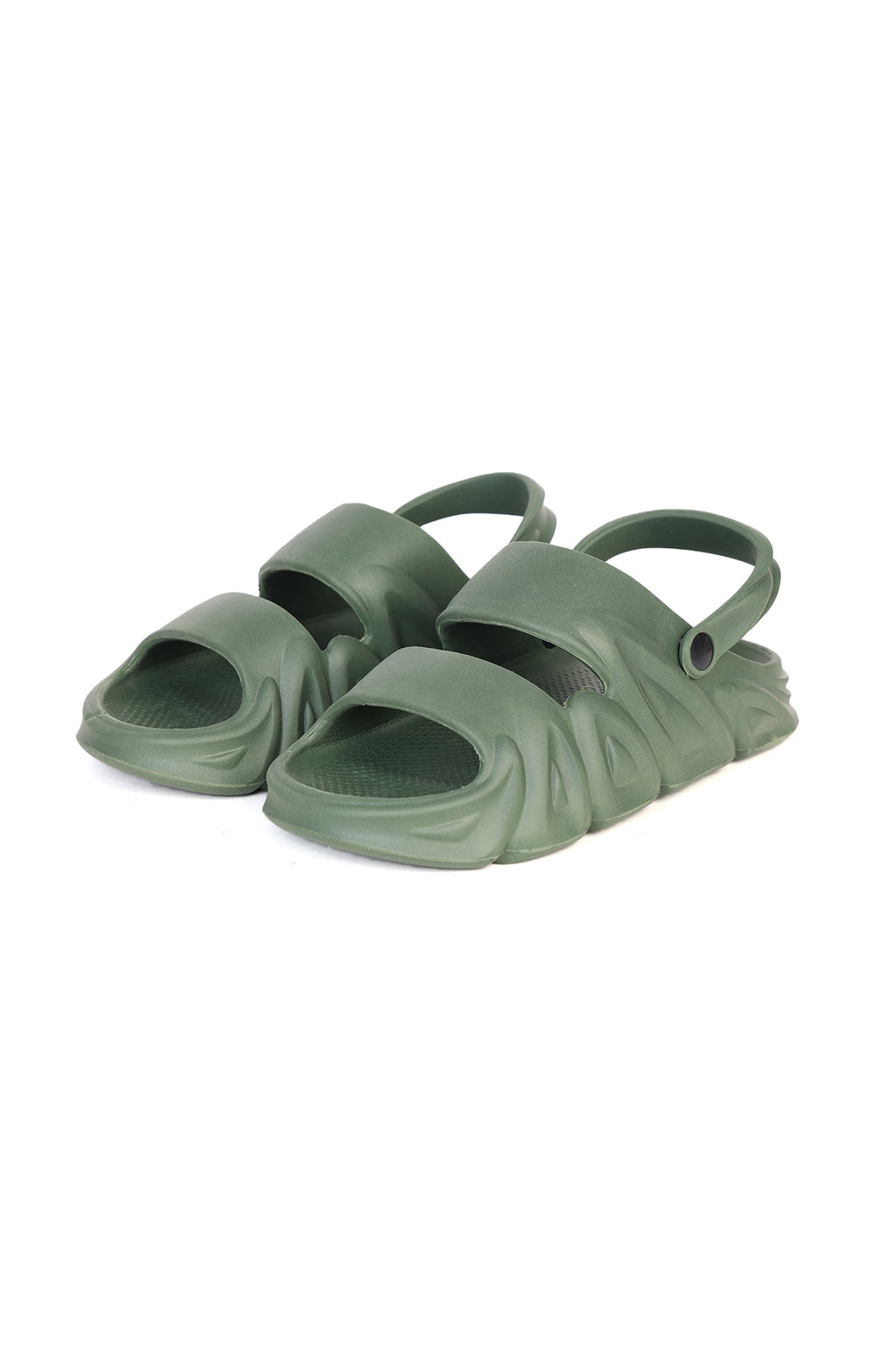 Olive Textured Pool Slides for Men - Image 4