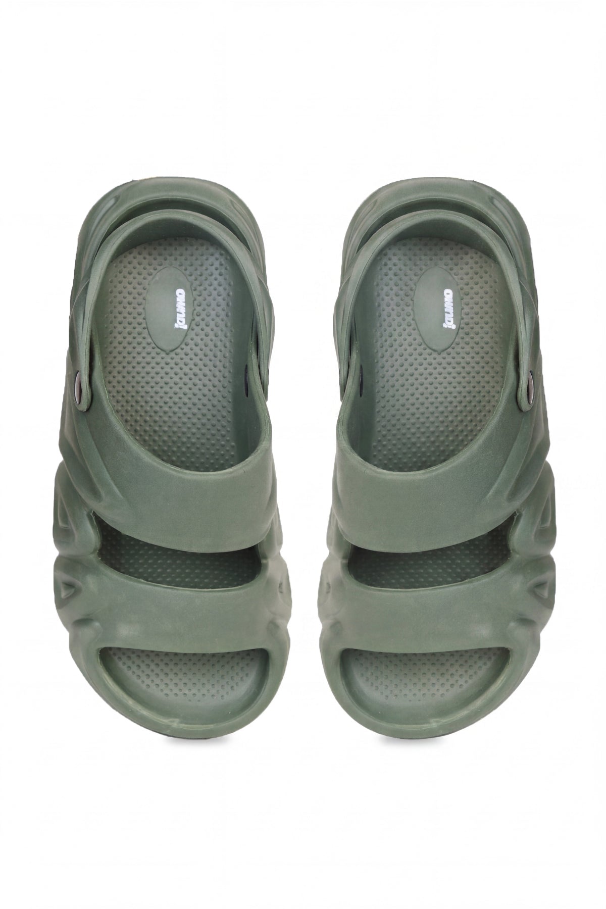 Olive Textured Pool Slides for Men - Image 5