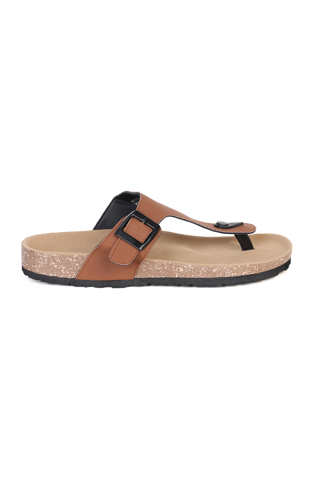Brown Solid Sandals for Men - Image 2