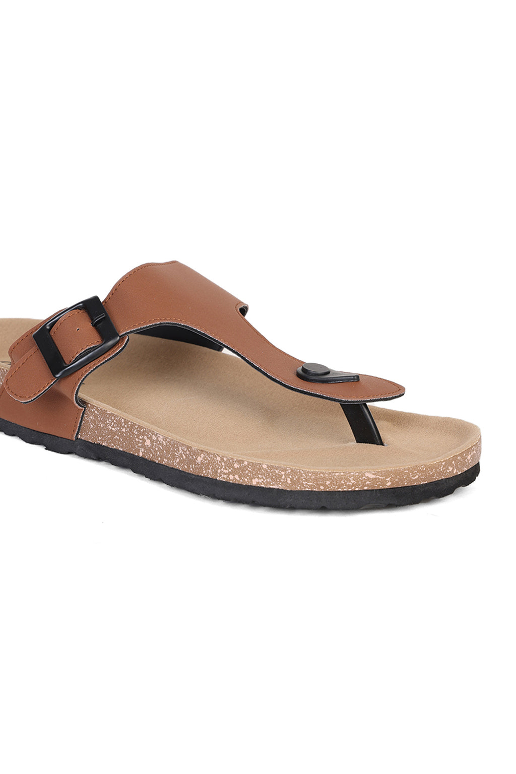Brown Solid Sandals for Men - Image 3