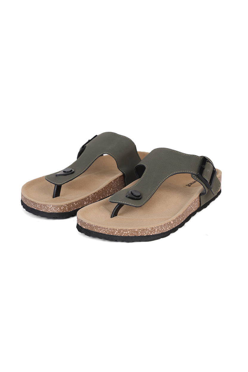 Olive Solid Sandals for Men - Image 5