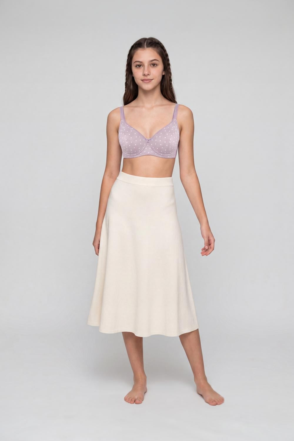 Lilac Heart Printed Bra for Women - Image 6