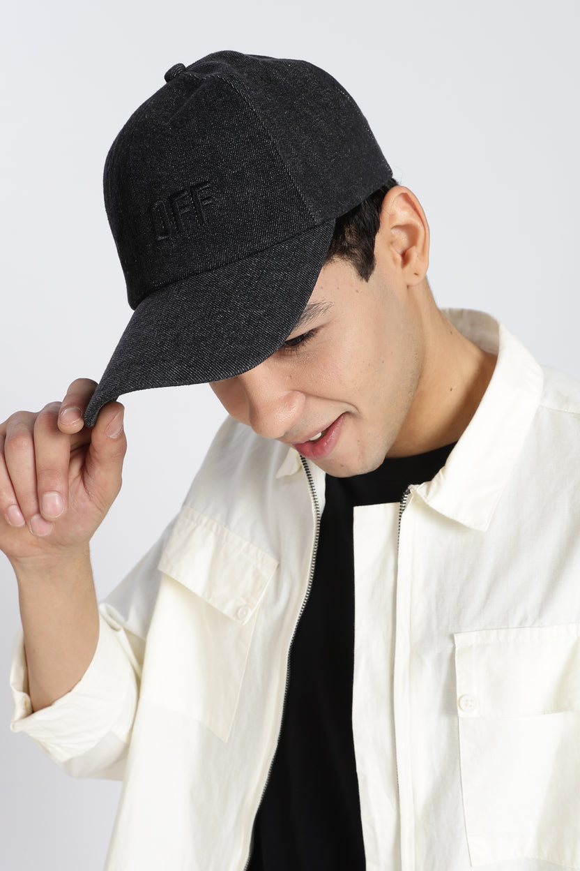 Black Embroidered Cap For Men - Image 3