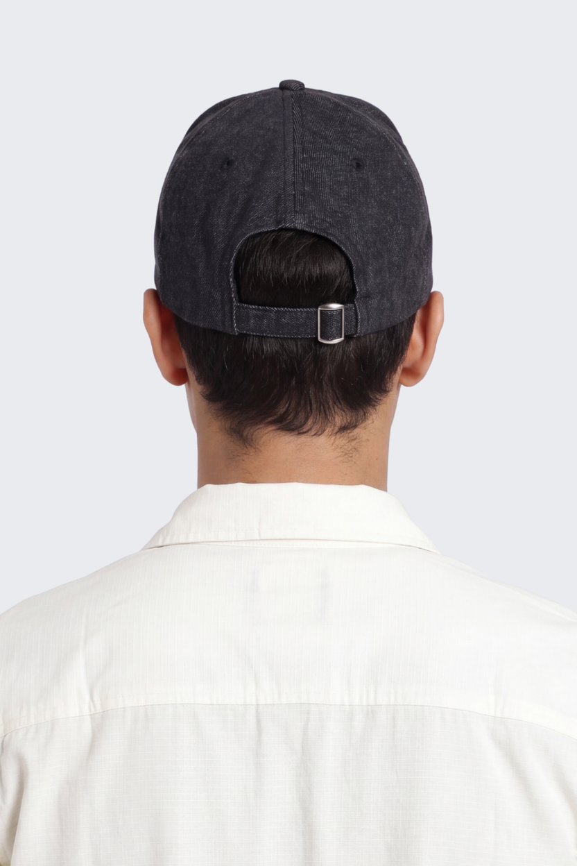 Black Embroidered Cap For Men - Image 4