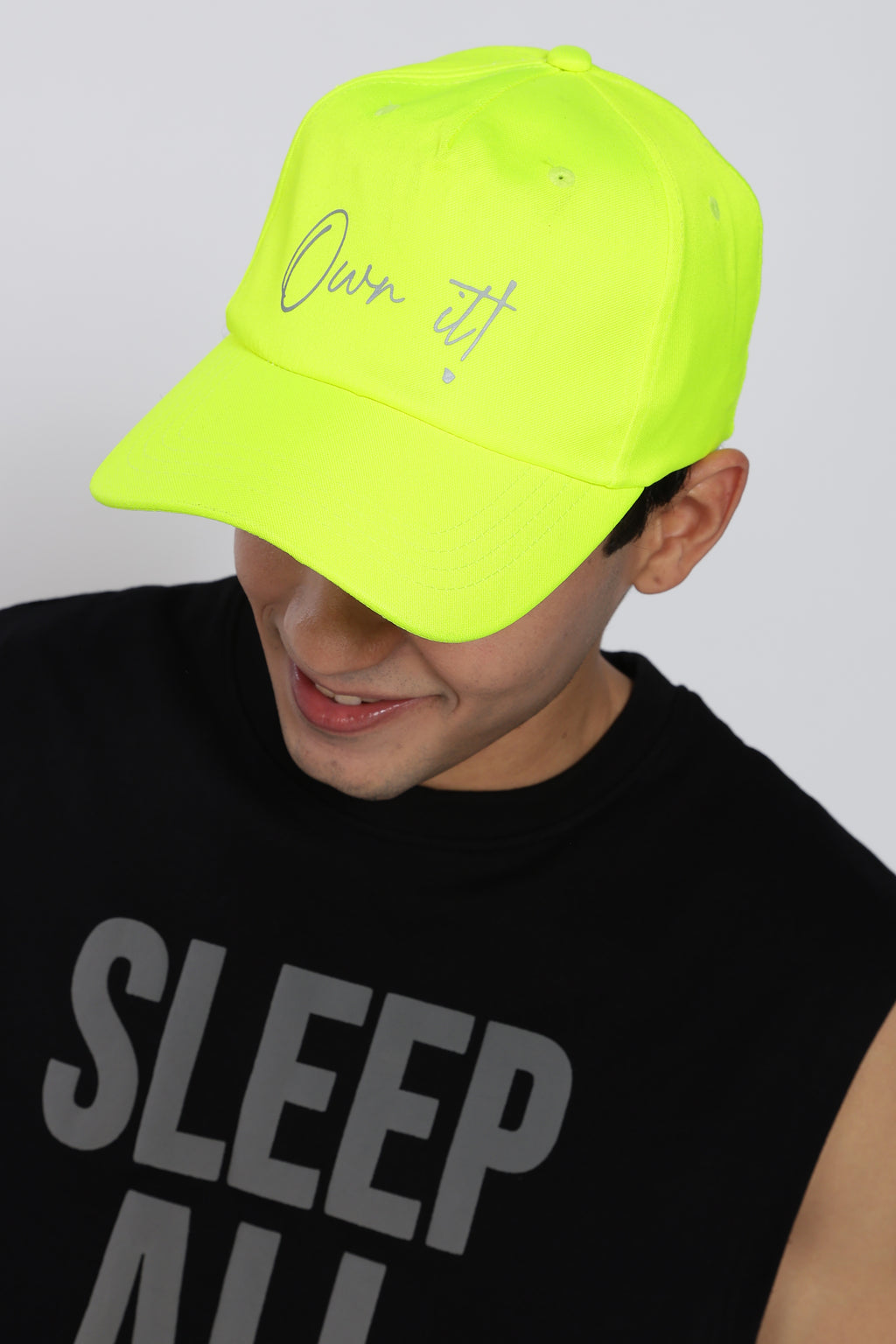 Green Printed Cap for Men - Image 3