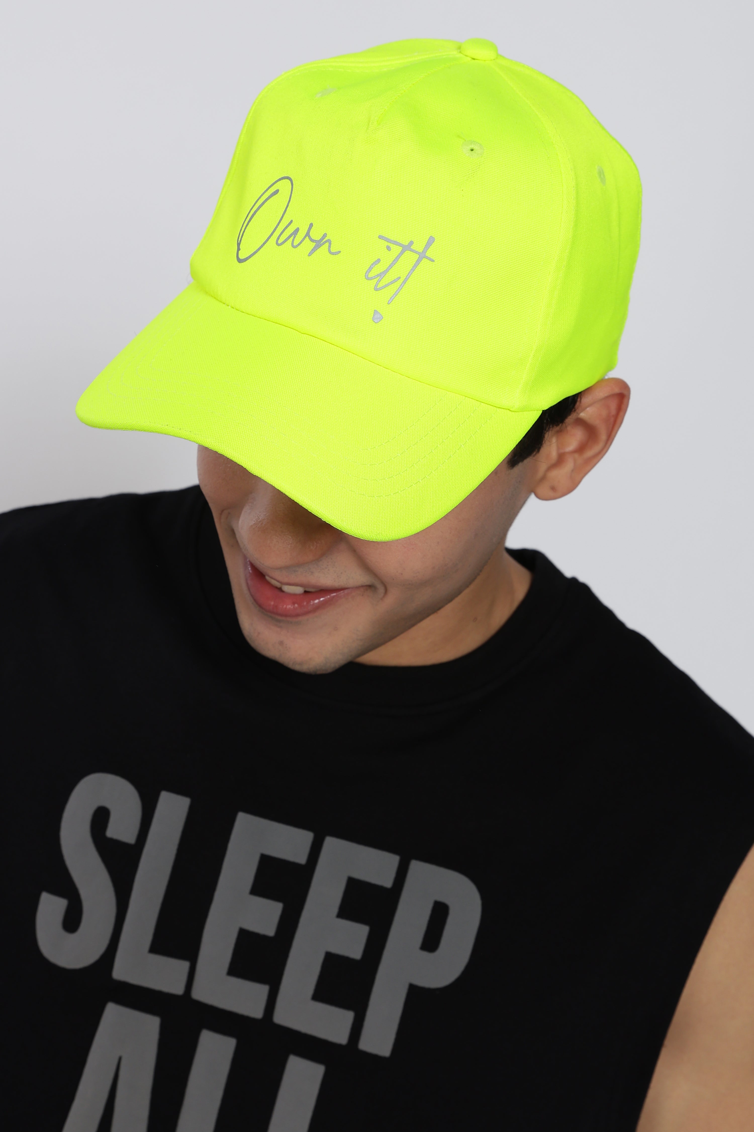 Green Printed Cap for Men - Image 3