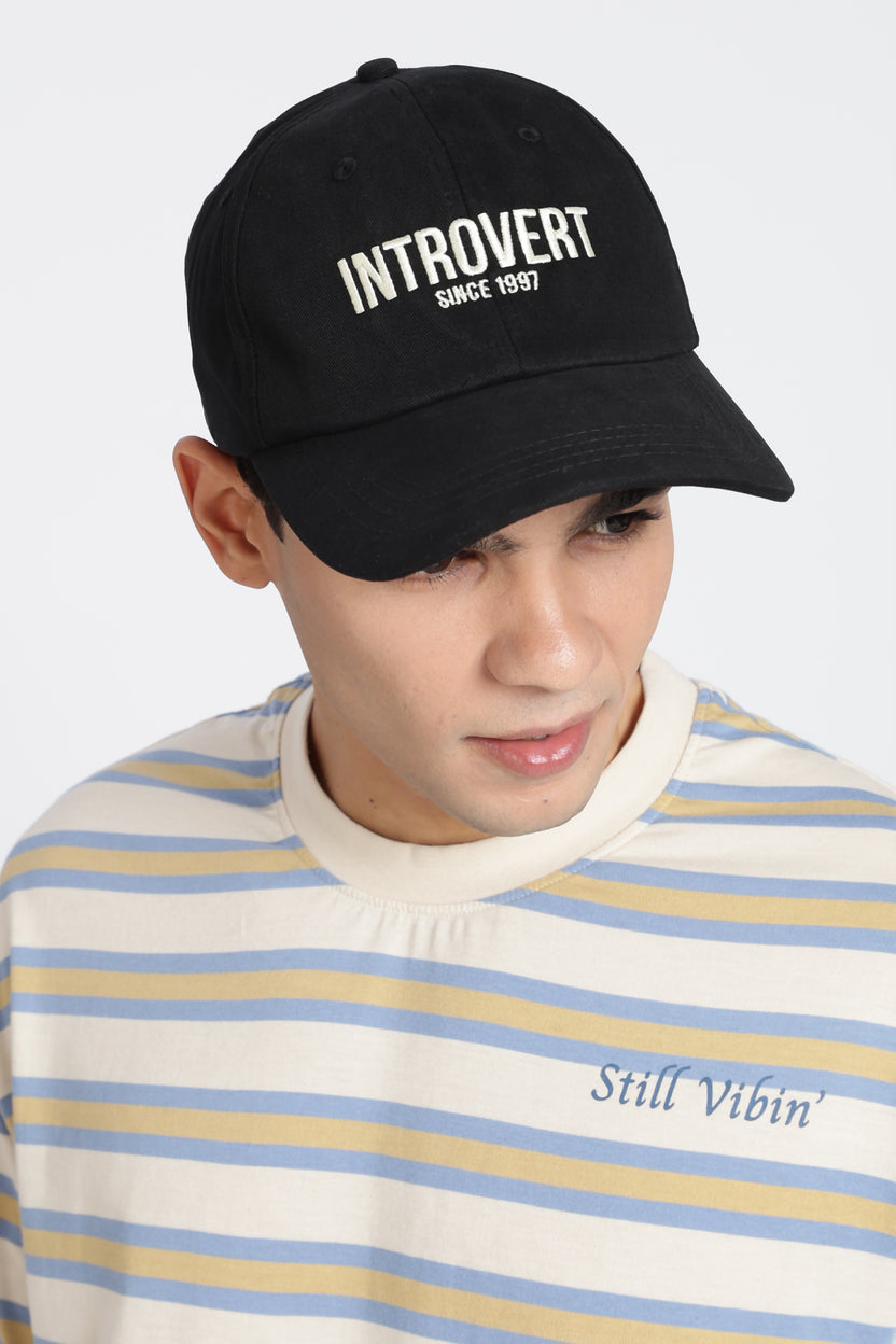 Black Embroidered Cap For Men - Image 3
