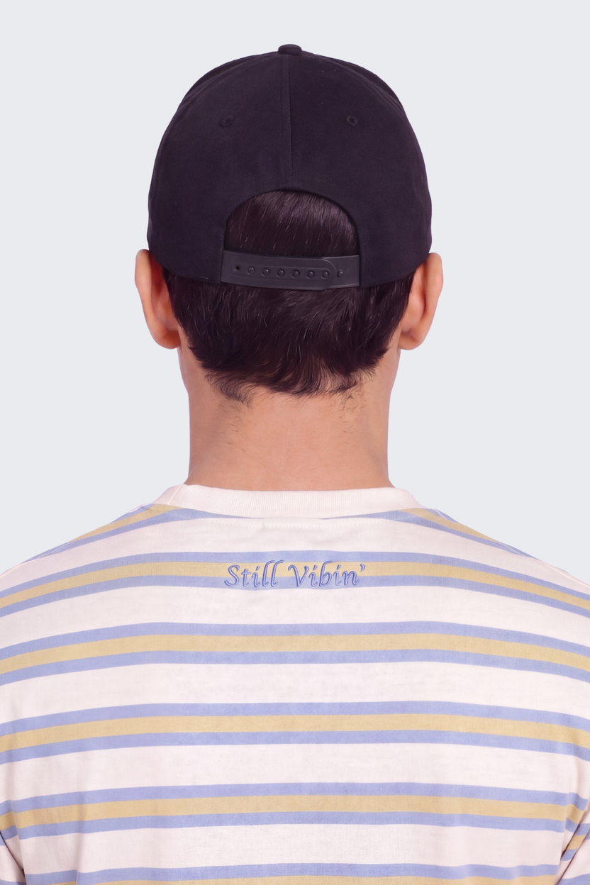 Black Embroidered Cap For Men - Image 4