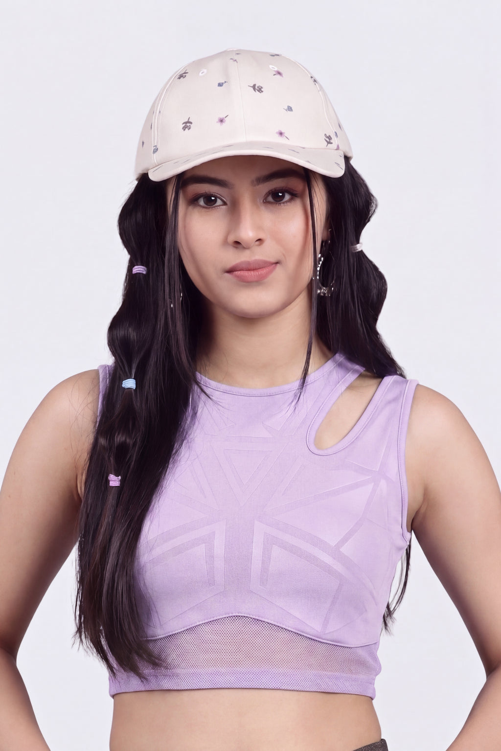 Pink Floral Printed Cap for Women - Image 2