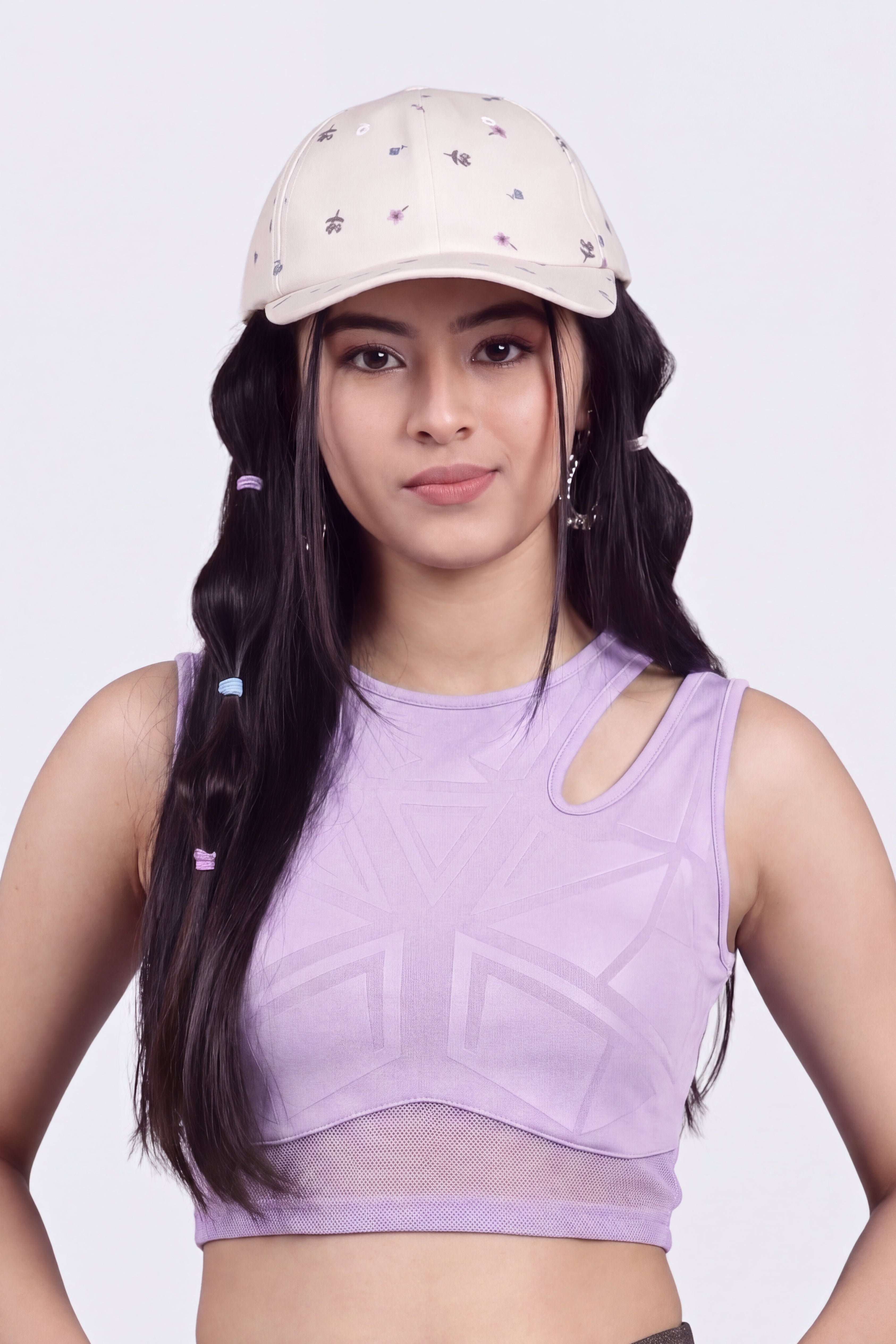 Pink Floral Printed Cap for Women - Image 2
