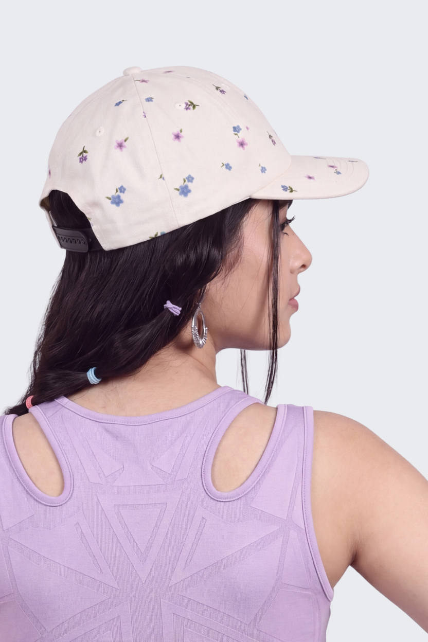 Pink Floral Printed Cap For Women - Image 5