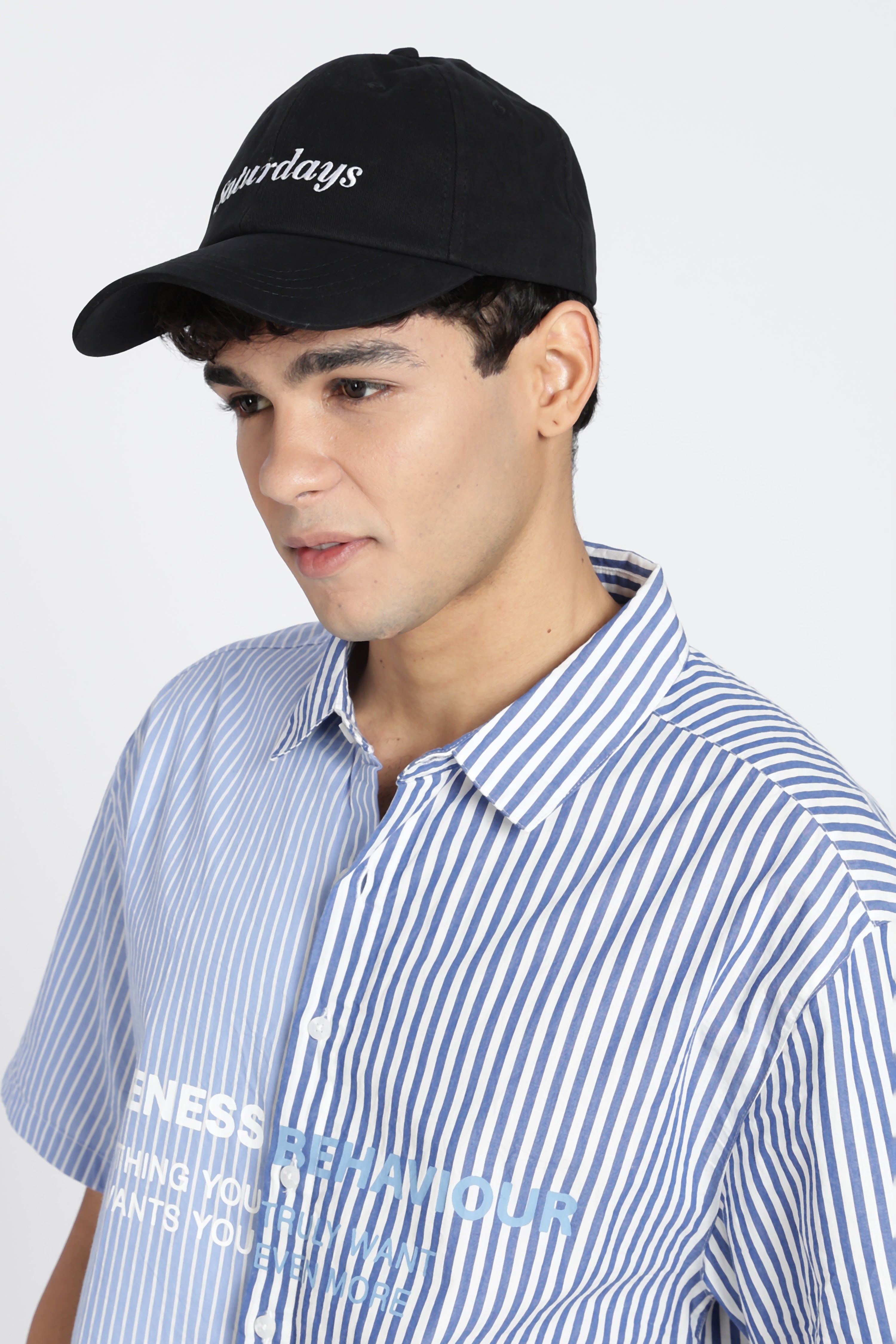 Black Embroidered Cap for Men - Image 4