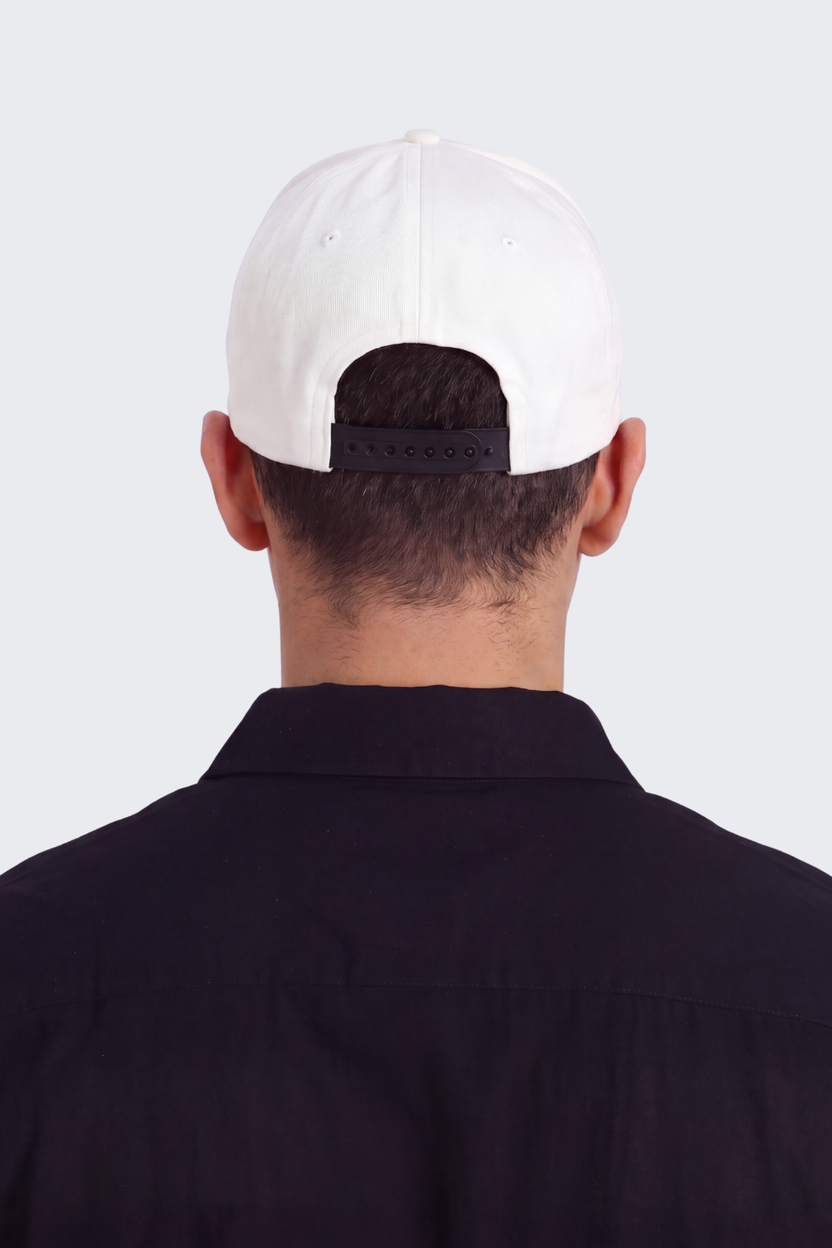 White Embroidered Cap For Men - Image 5