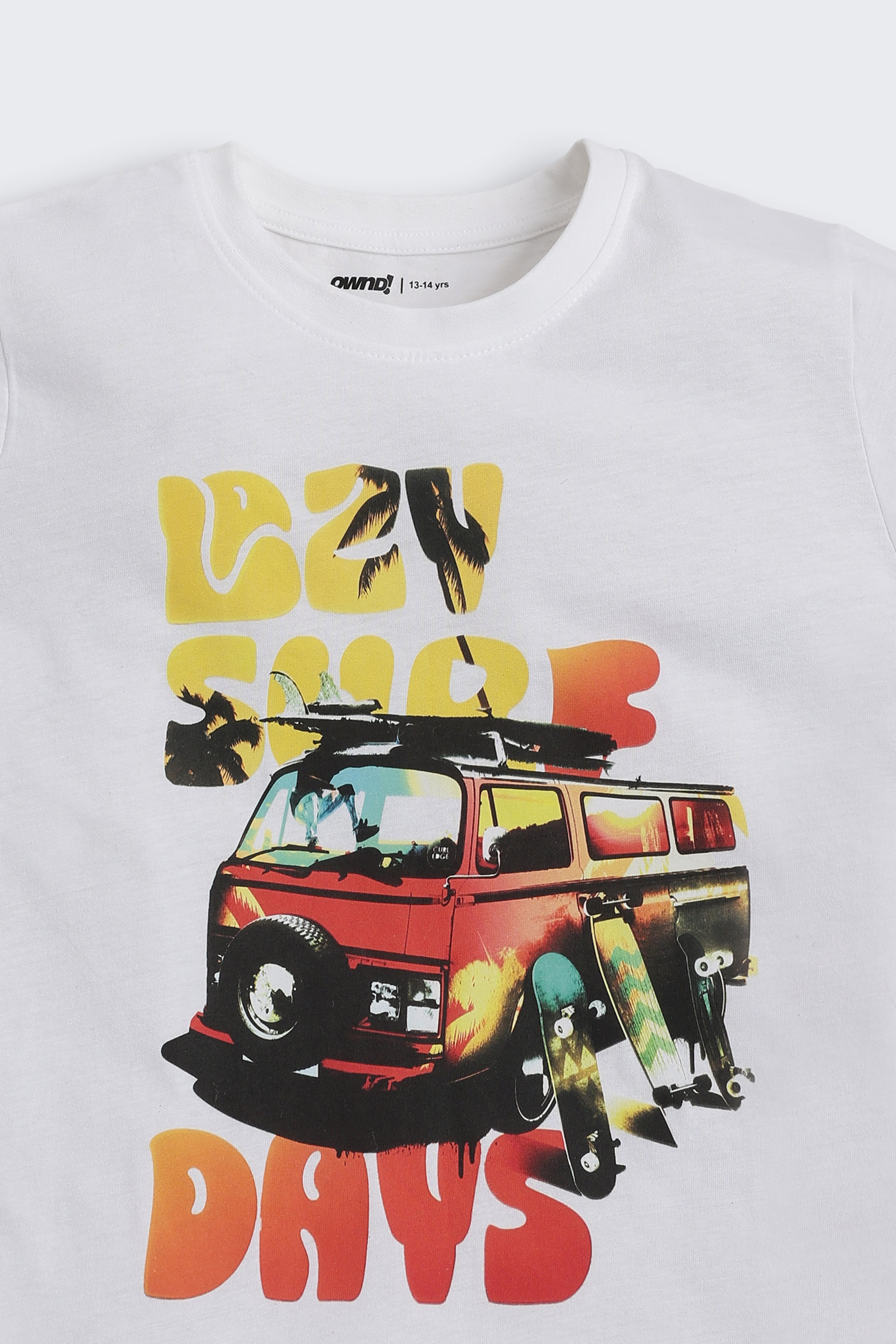 White Graphic Regular Fit T Shirts for Tweens Boys - Image 4