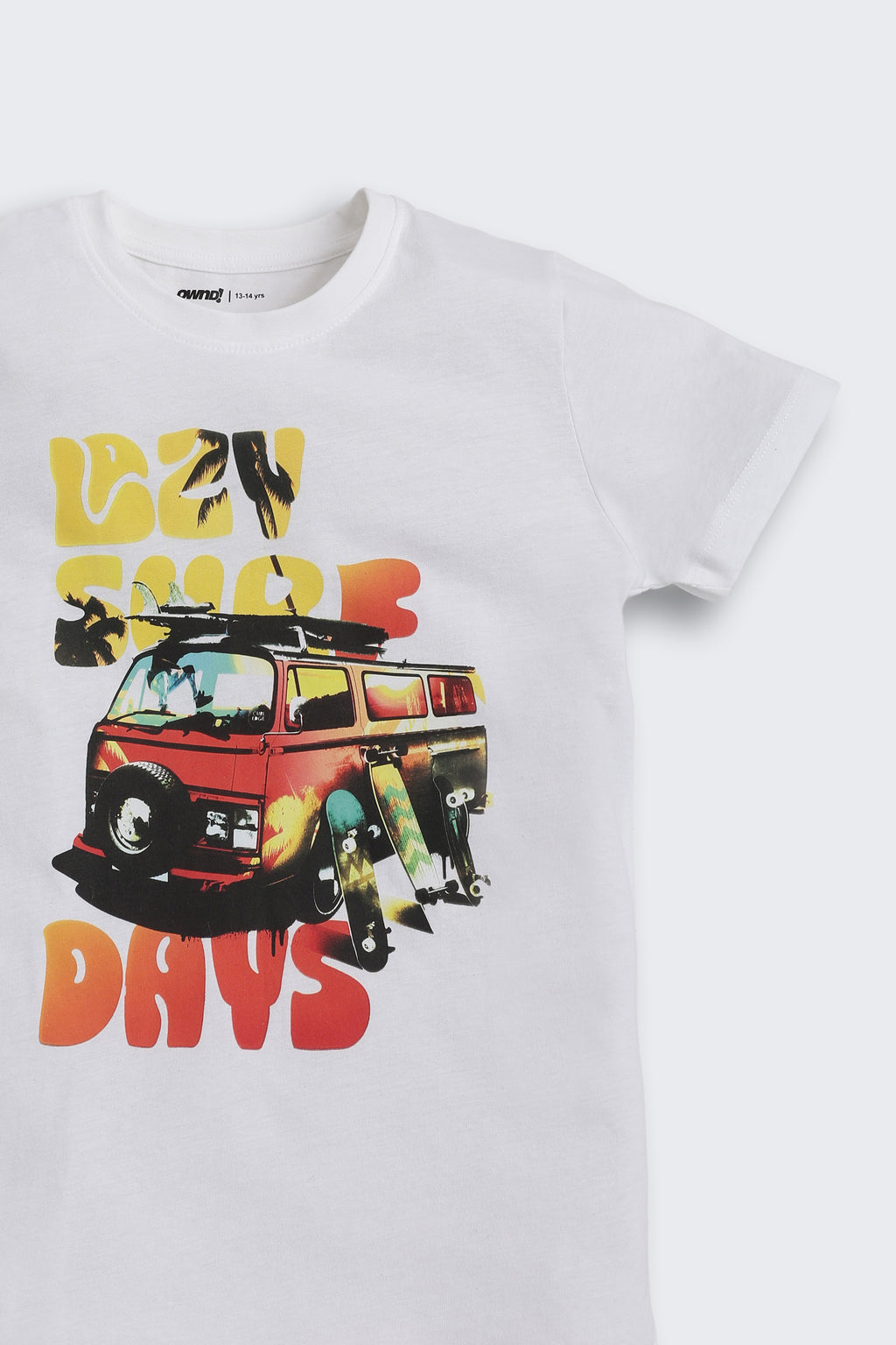 White Graphic Regular Fit T Shirts for Tweens Boys - Image 5