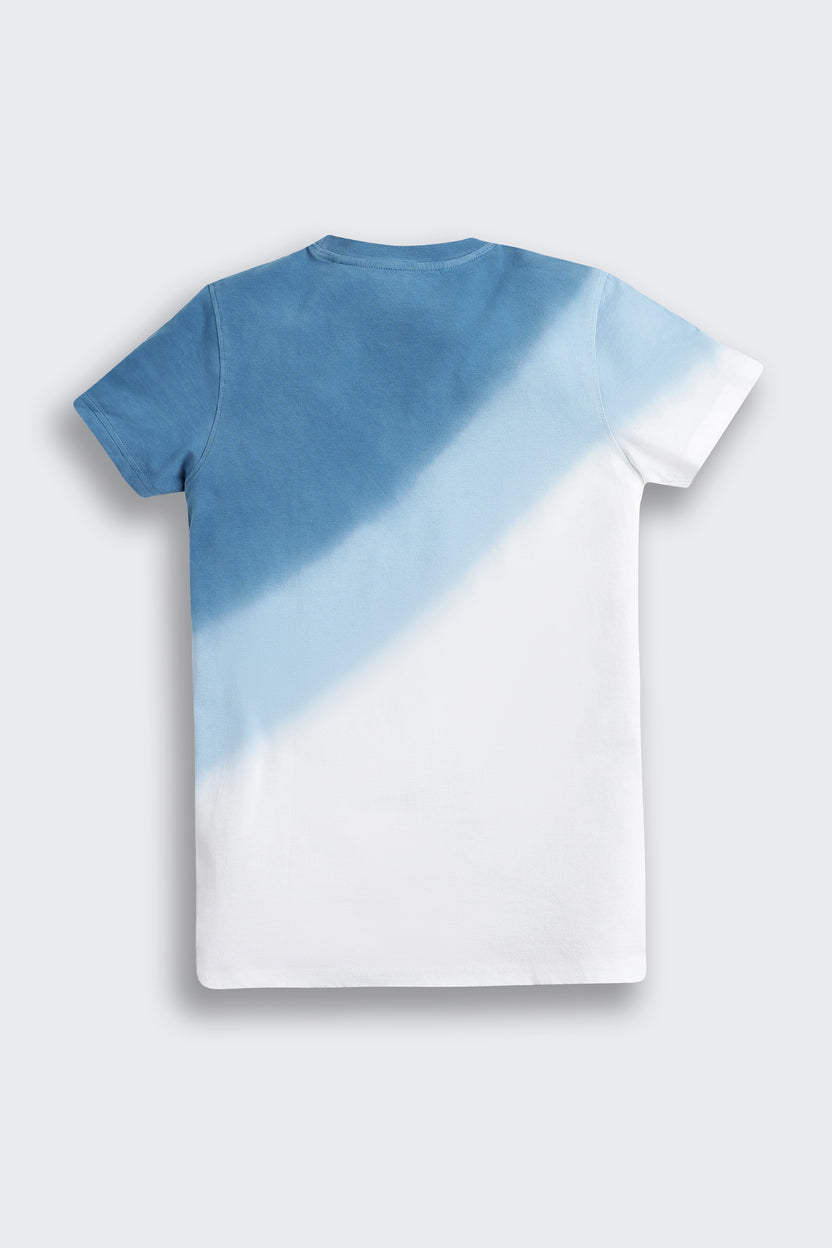Blue Placement Printed Regular Fit T-Shirt For Tweens Boys - Image 3