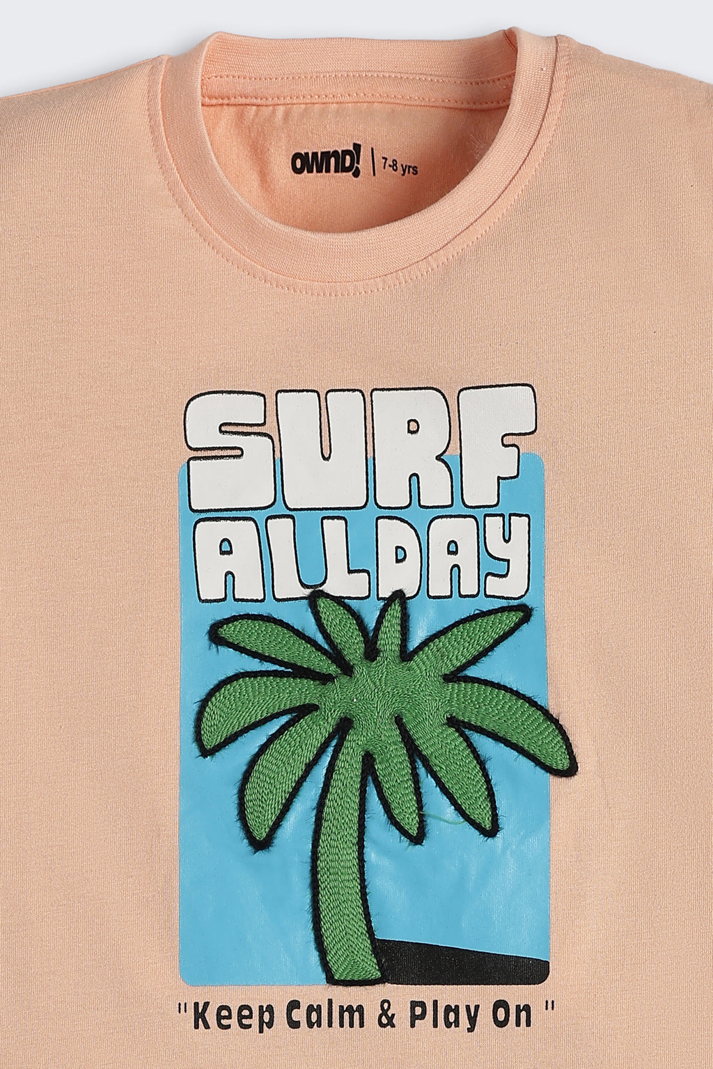 Peach Graphic Printed Regular Fit T-Shirt for Boys - Image 4
