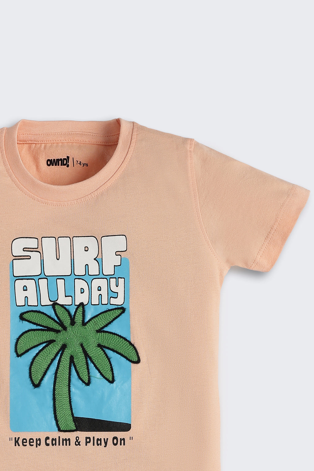 Peach Graphic Printed Regular Fit T-Shirt for Boys - Image 5