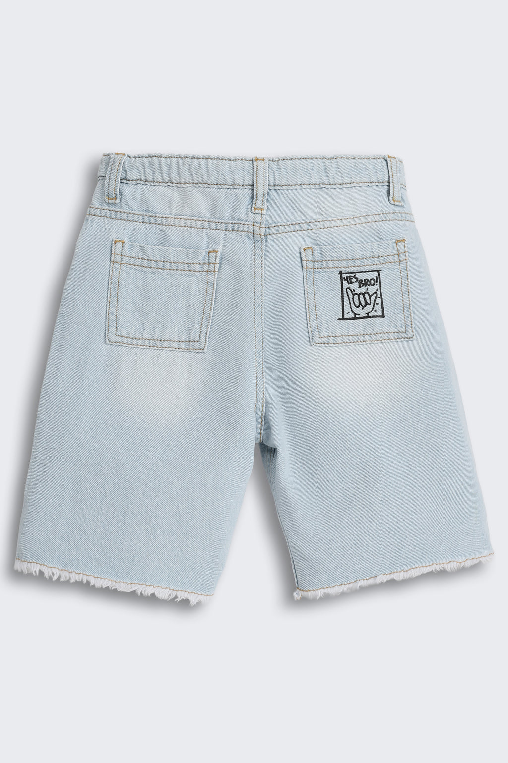 Light Blue 5 Pocketed Regular Fit Shorts for Boys - Image 3