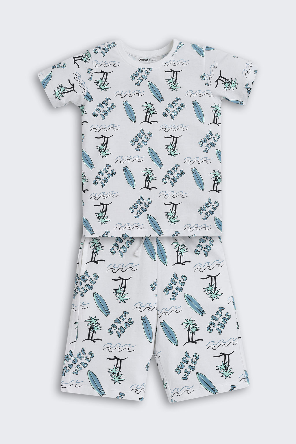 Blue All - Over Printed Regular Fit Co-ord Set for Boys - Image 2