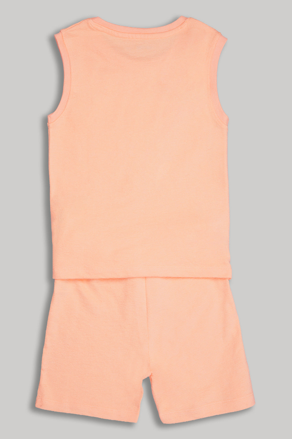 Peach Typographic Printed Regular Fit Co-ord Set for Boys - Image 2