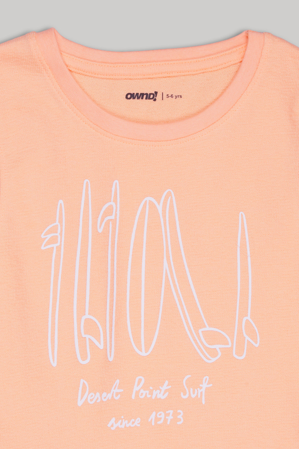 Peach Typographic Printed Regular Fit Co-ord Set for Boys - Image 4