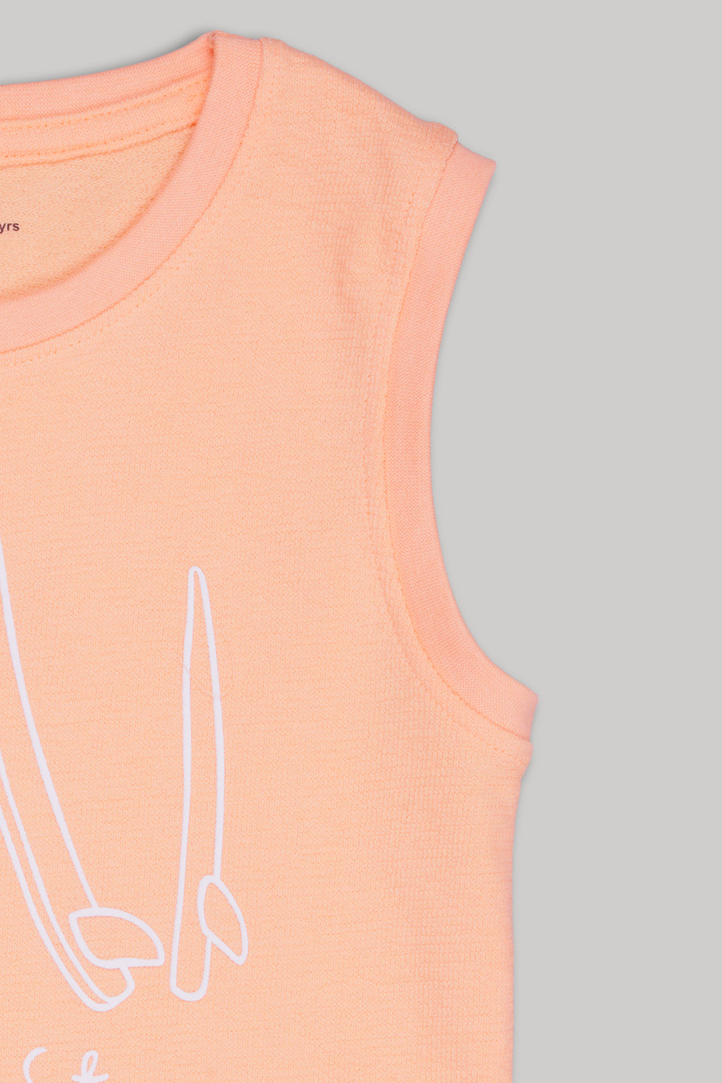 Peach Typographic Printed Regular Fit Co-ord Set for Boys - Image 5