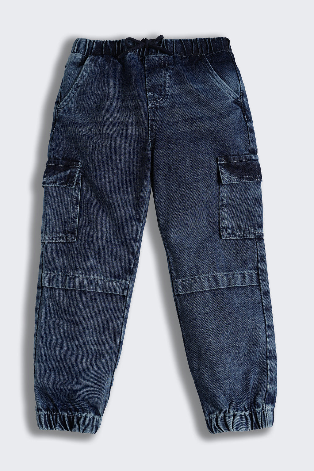 Blue 6 Pocketed Regular Fit Joggers for Boys - Image 2