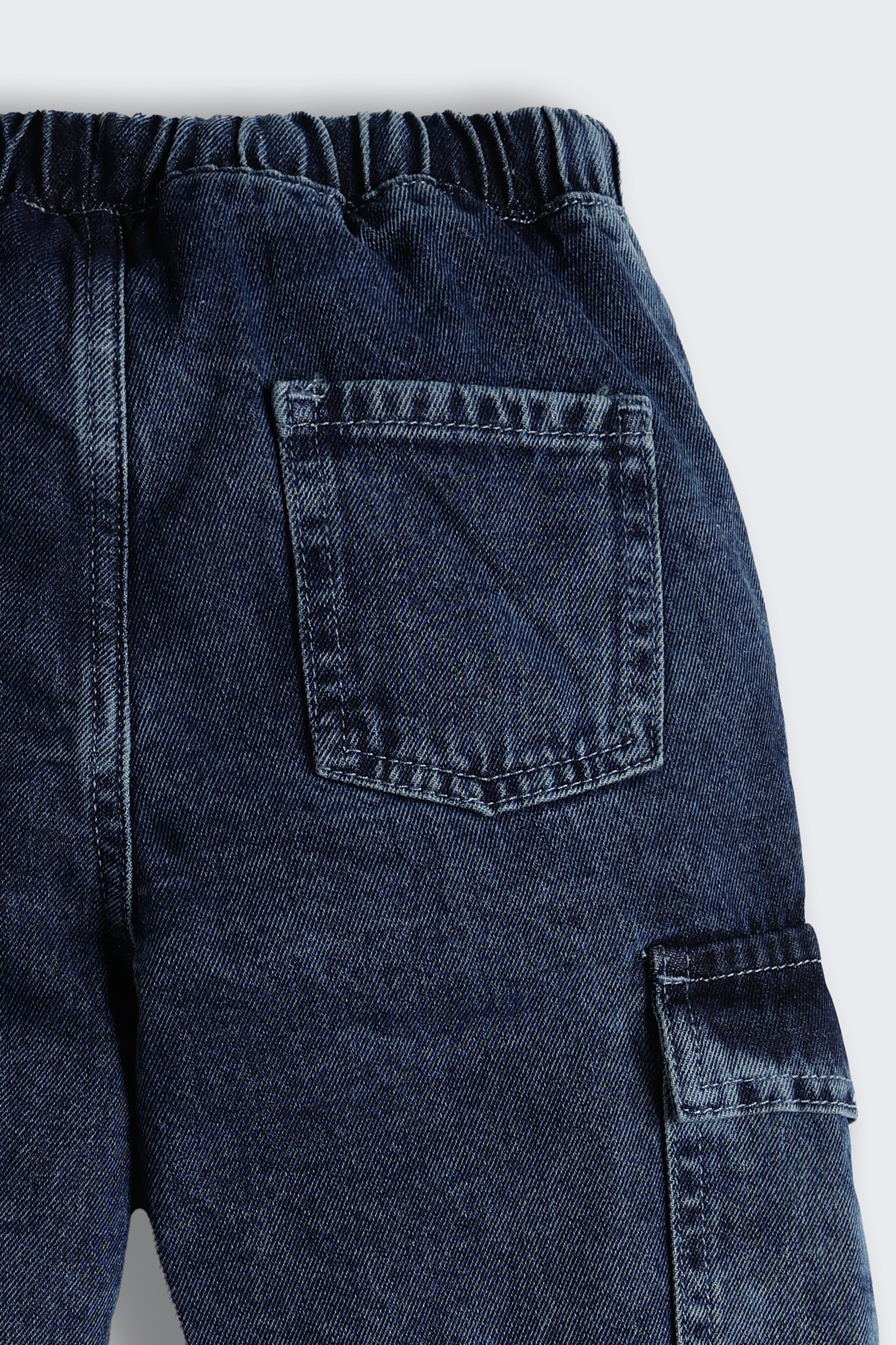Blue 6 Pocketed Regular Fit Joggers for Boys - Image 5