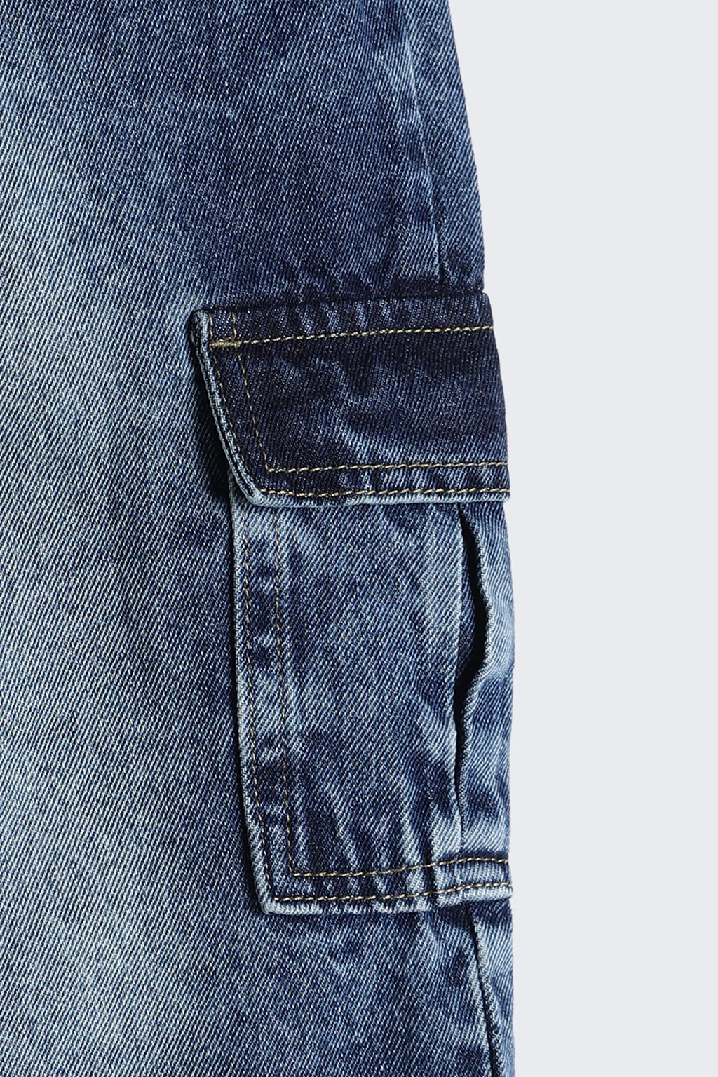 Navy 6 Pocketed Regular Fit Cargo Jeans for Boys - Image 5