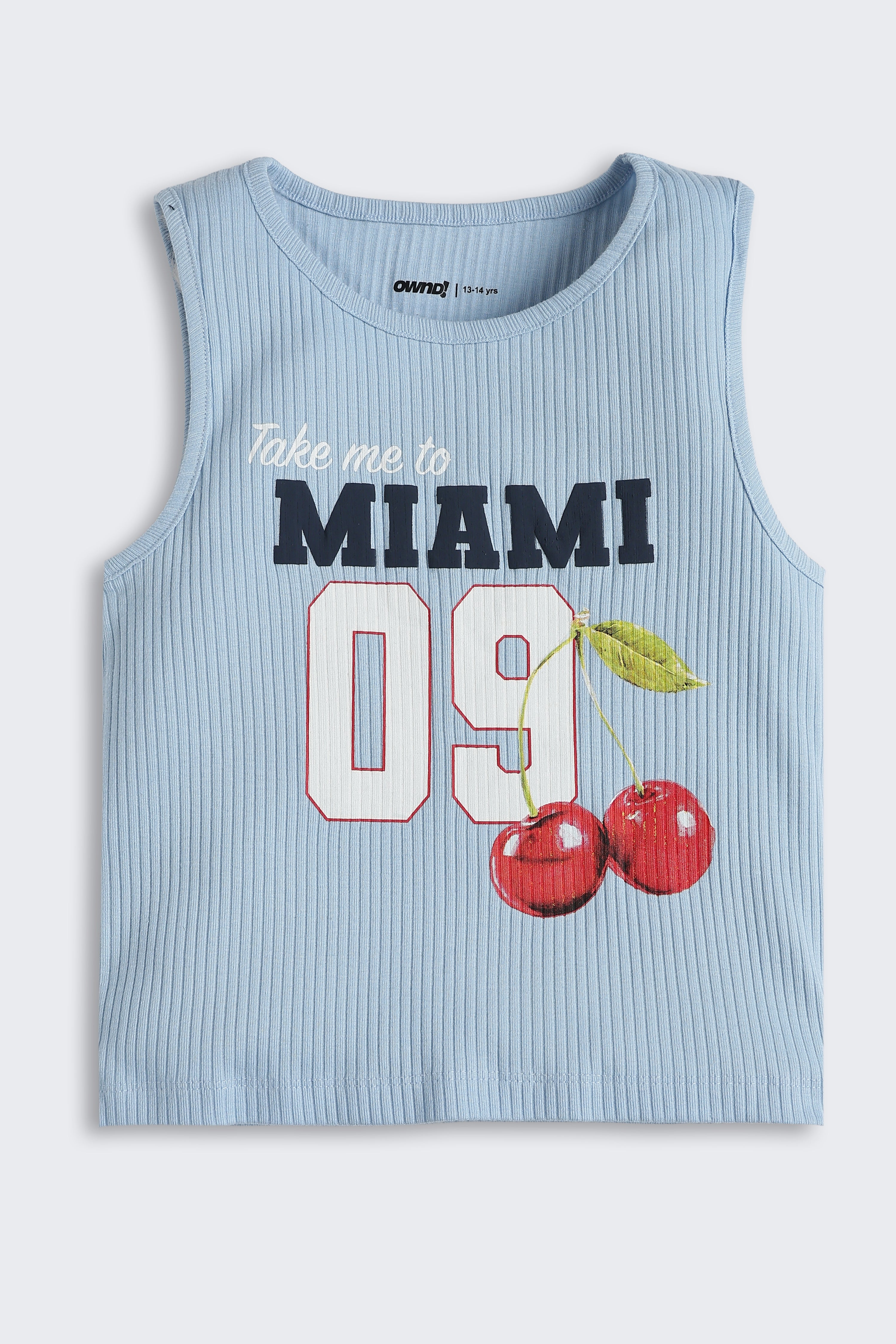 Blue Graphic Printed Regular Fit T-Shirt for Tweens Girls - Image 2