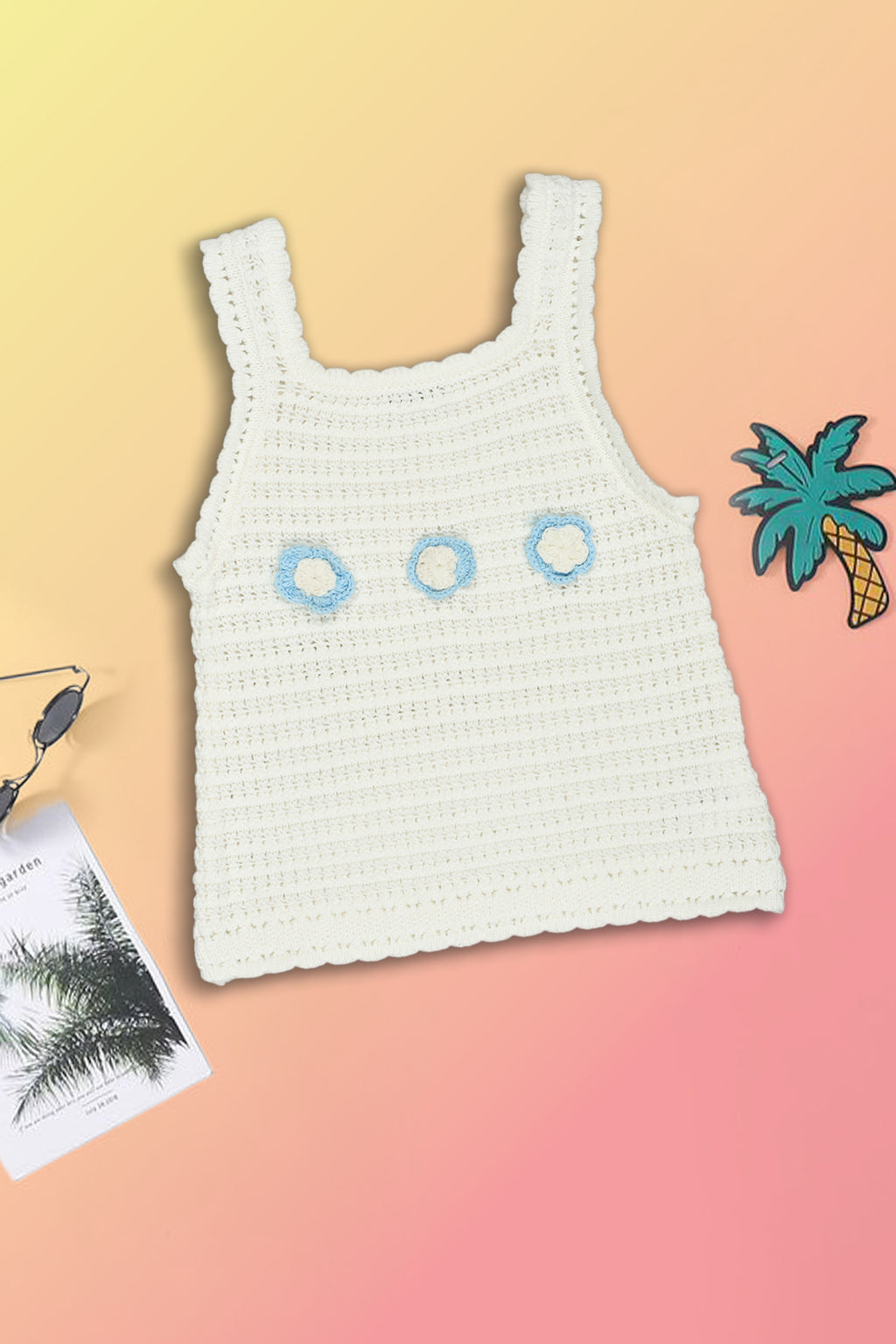 White Self Design Regular Fit Top for Girls - Image 1