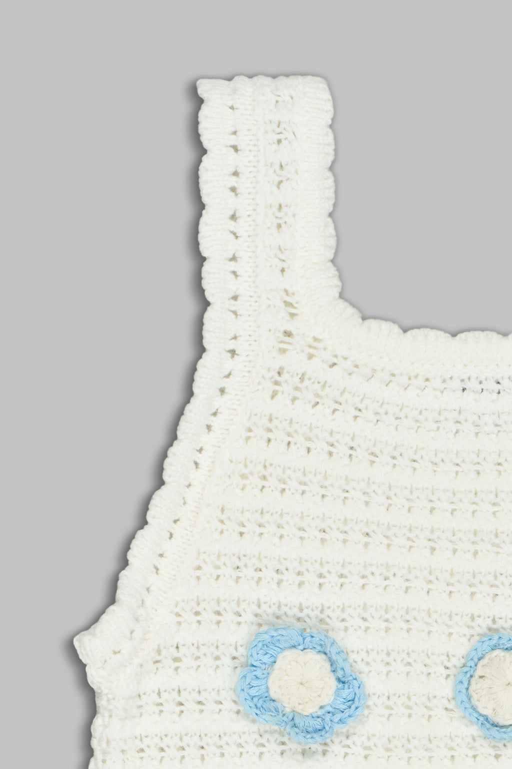White Self Design Regular Fit Top for Girls - Image 4