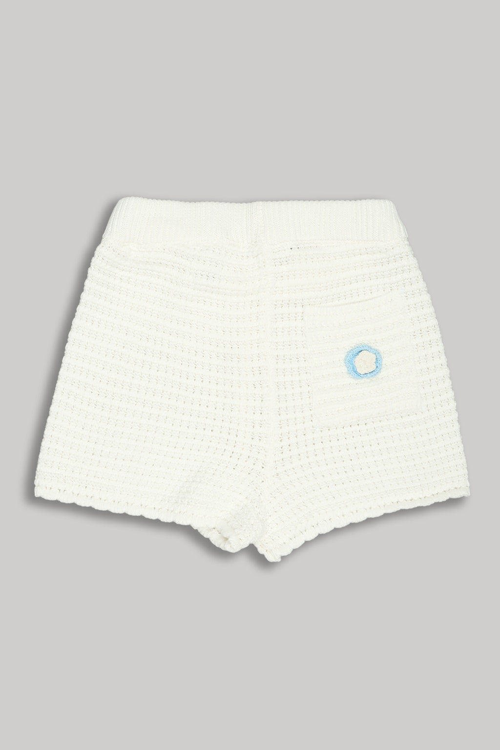 White Self Design Regular Fit Shorts for Girls - Image 2