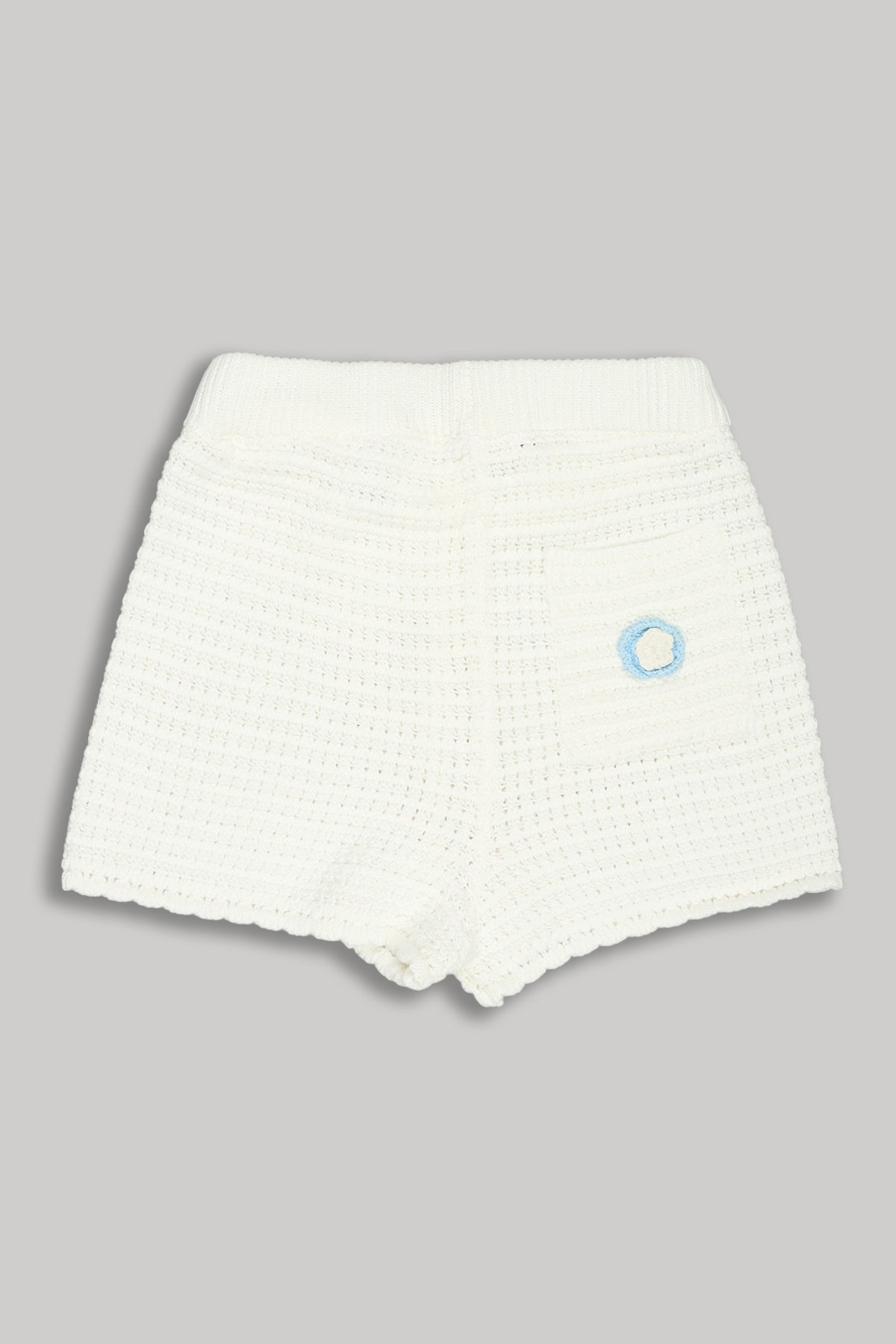 White Self Design Regular Fit Shorts for Girls - Image 2