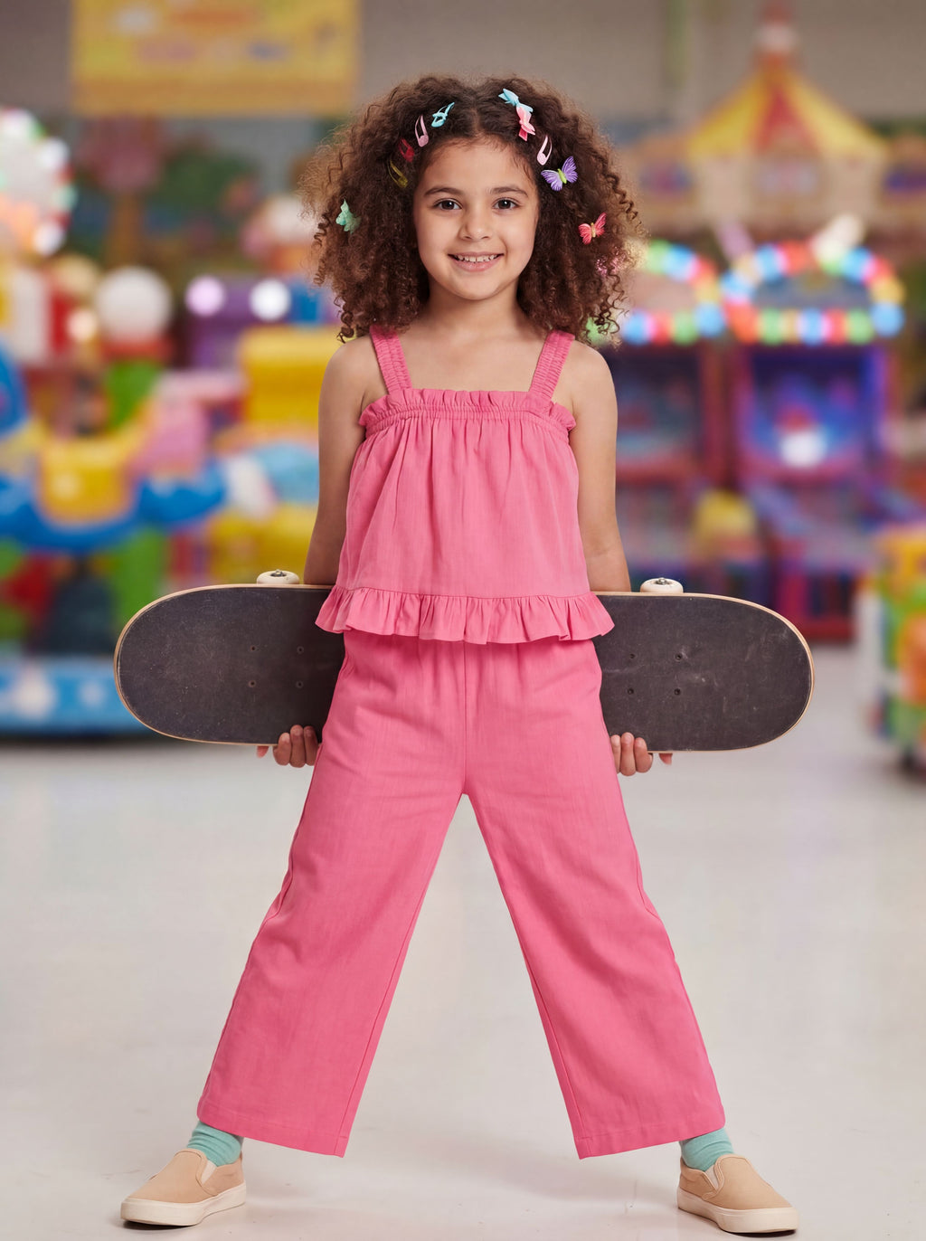 Coral Regular Fit Co-ord Set for Girls - Image 1