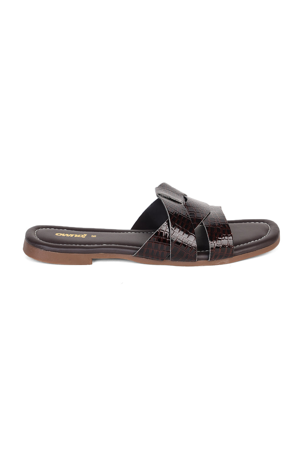 Brown Solid Flats for Women - Image 2