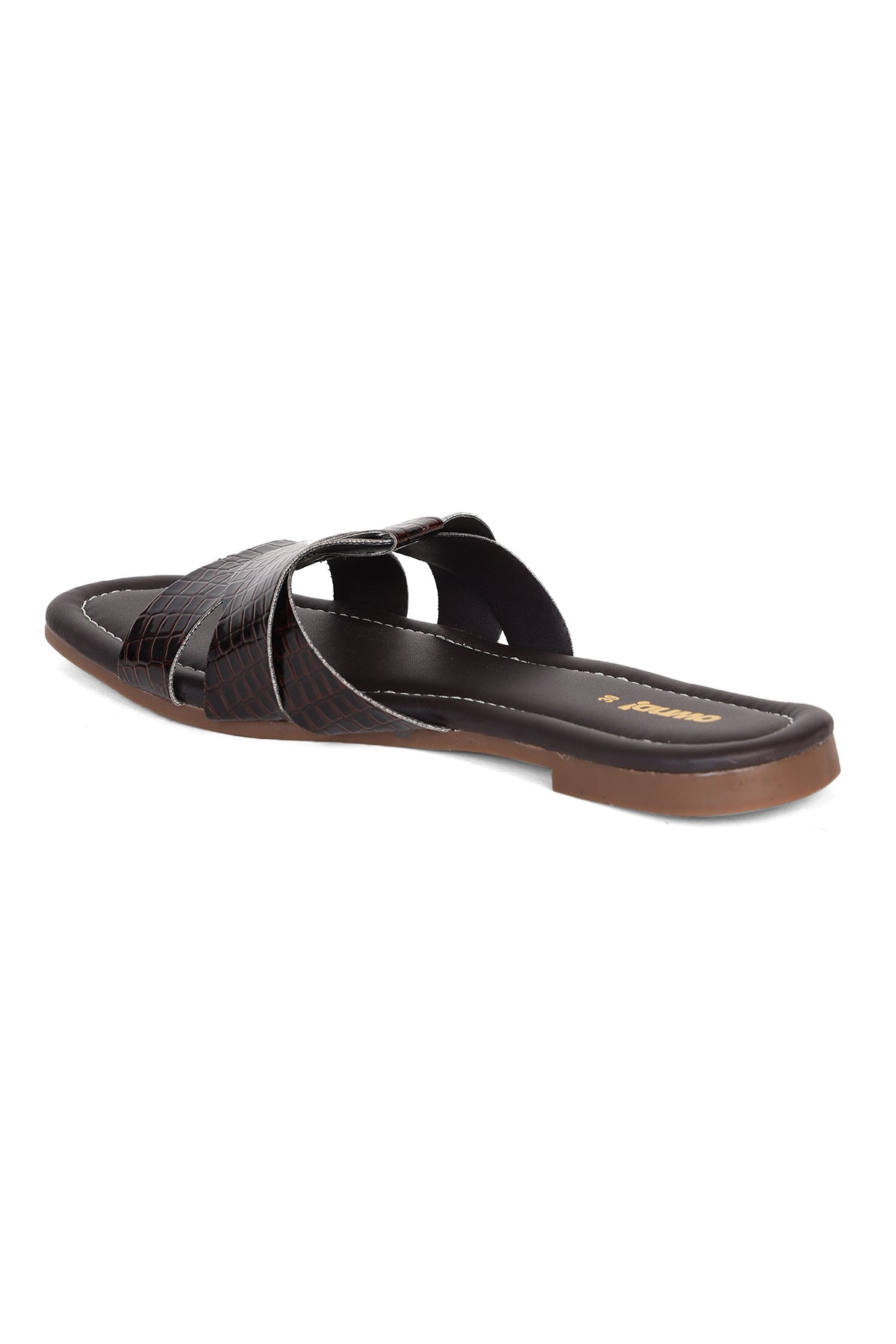 Brown Solid Flats for Women - Image 4